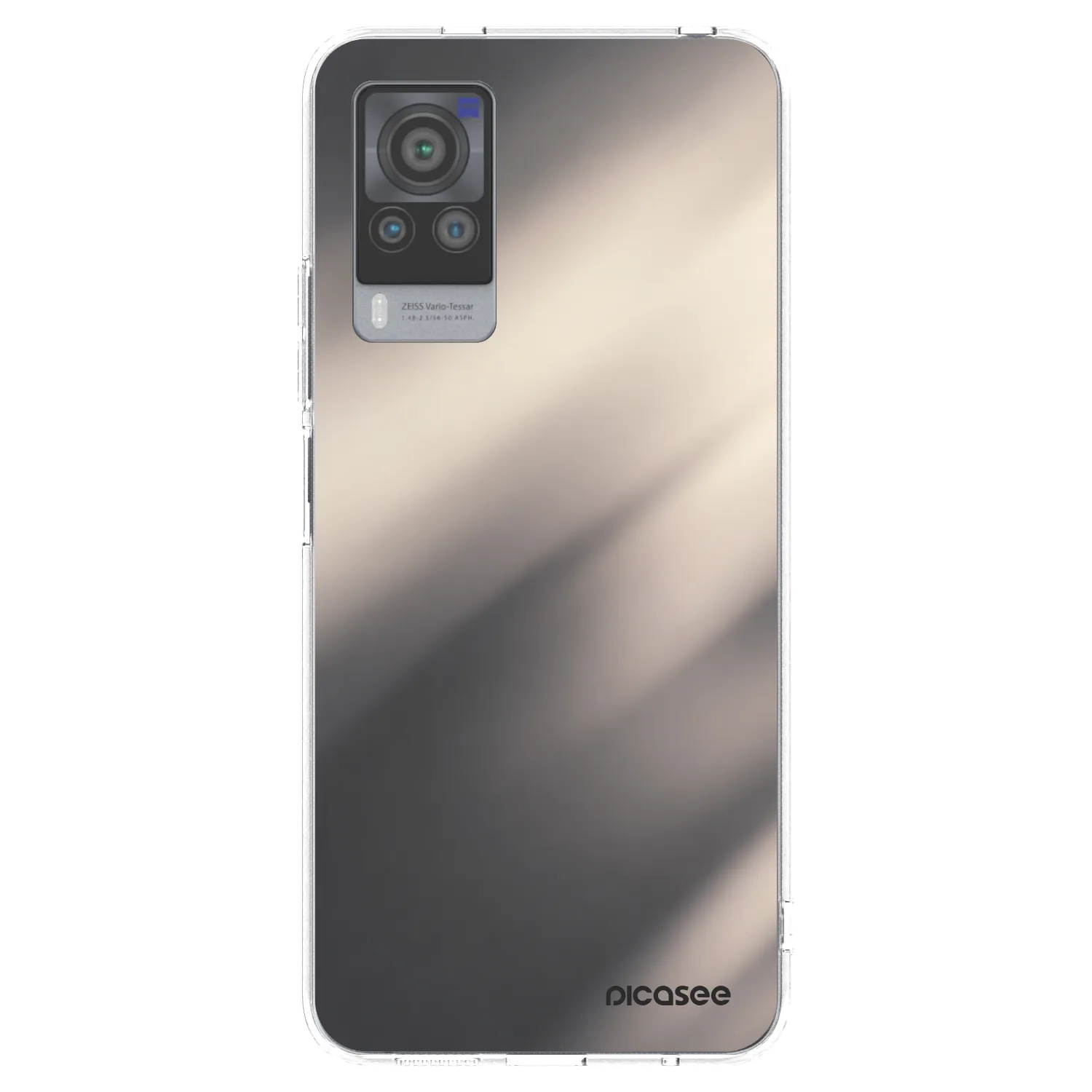 Picasee silikonska prozirna maskica za Vivo X60 Pro 5G - Smoky Beige