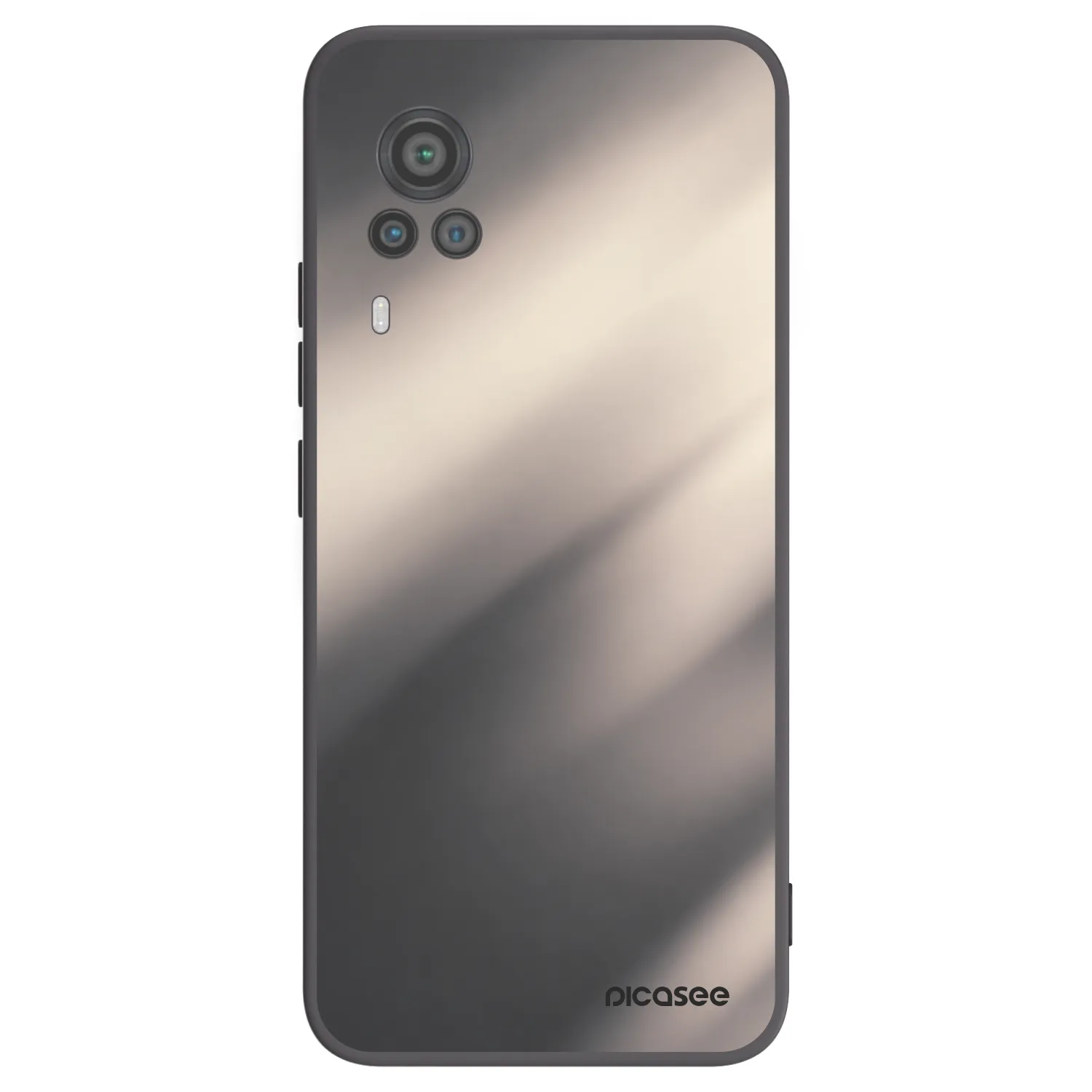 Picasee crna silikonska maskica za Vivo X60 Pro 5G - Smoky Beige
