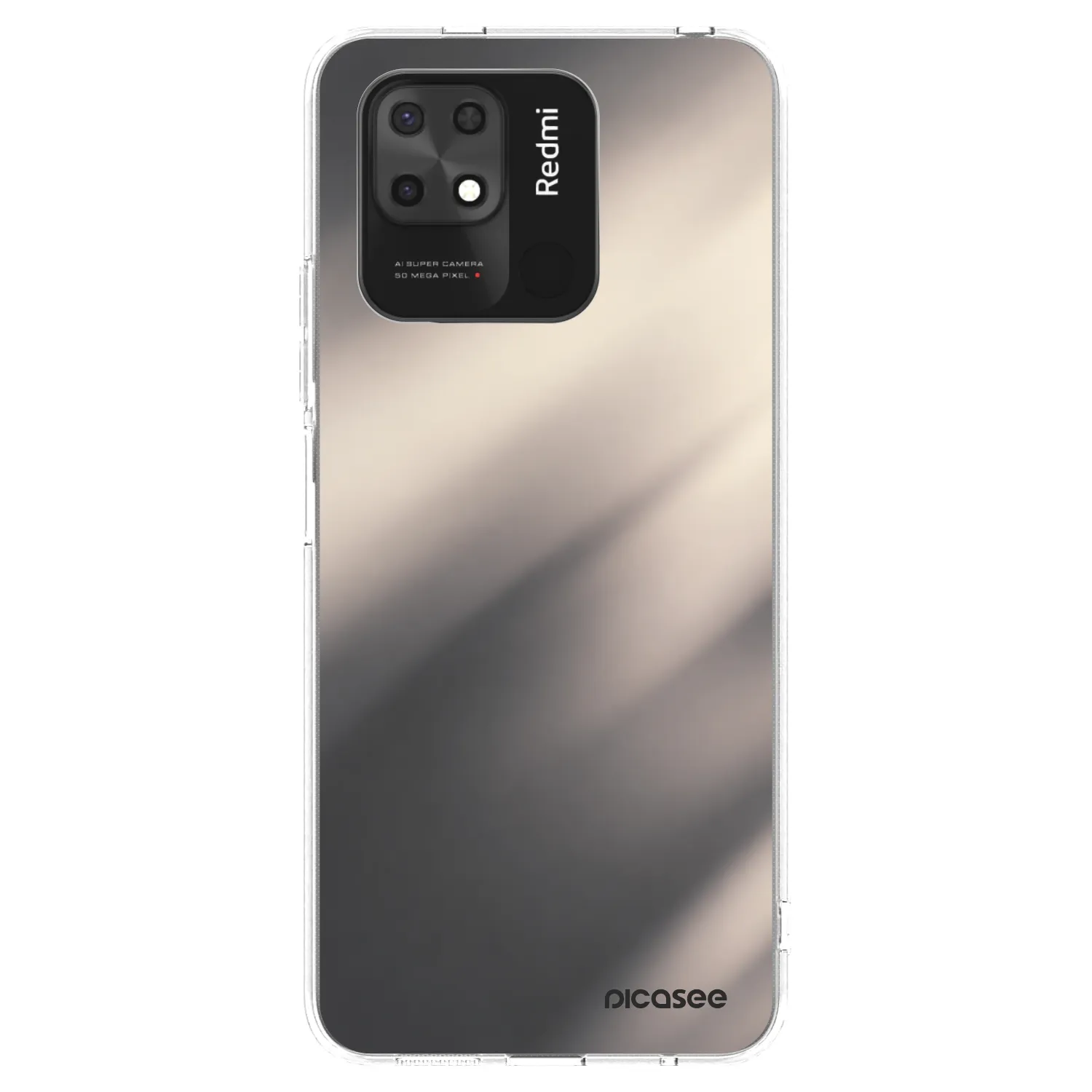 Picasee silikonska prozirna maskica za Xiaomi Redmi 10C - Smoky Beige