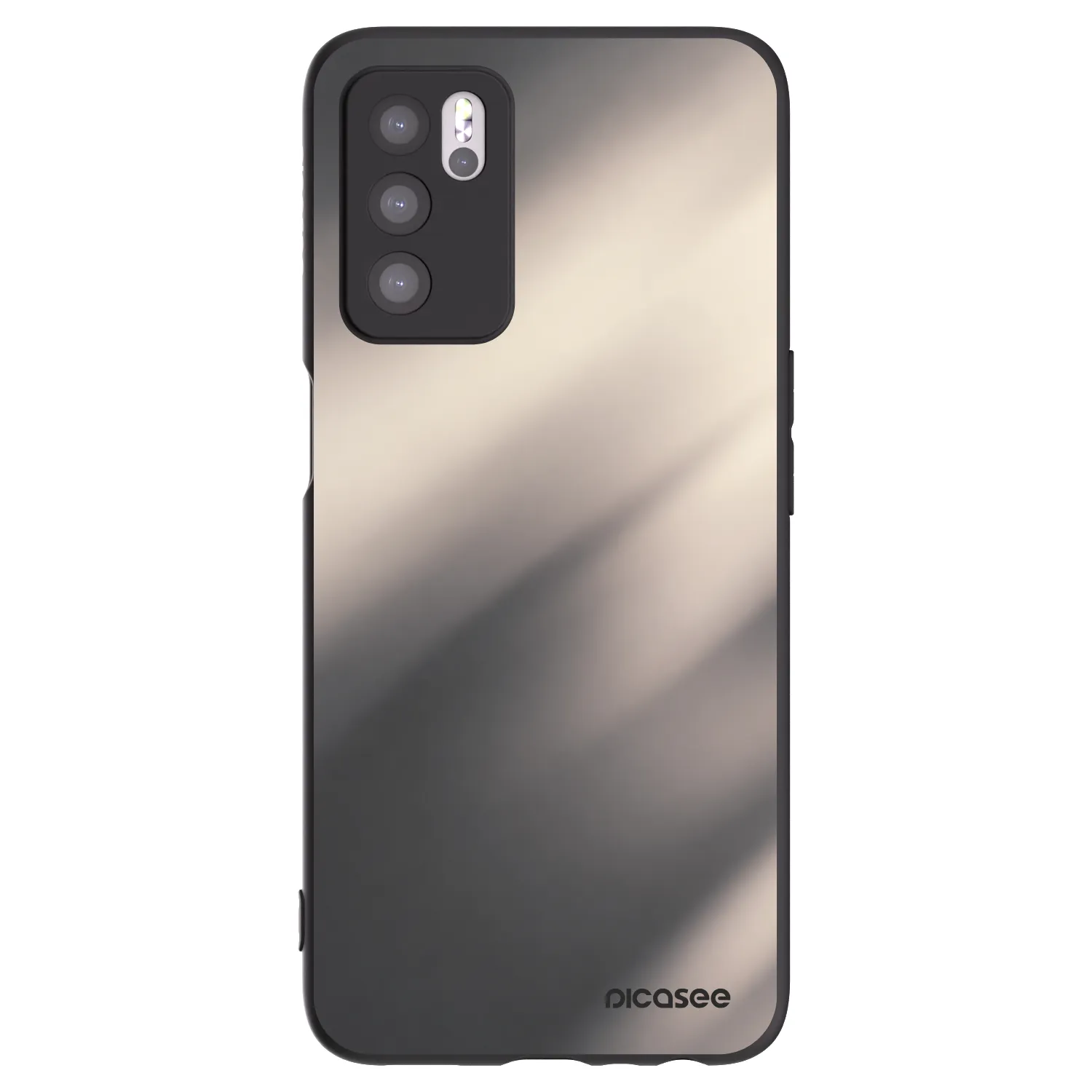 Picasee crna silikonska maskica za OPPO A16 - Smoky Beige