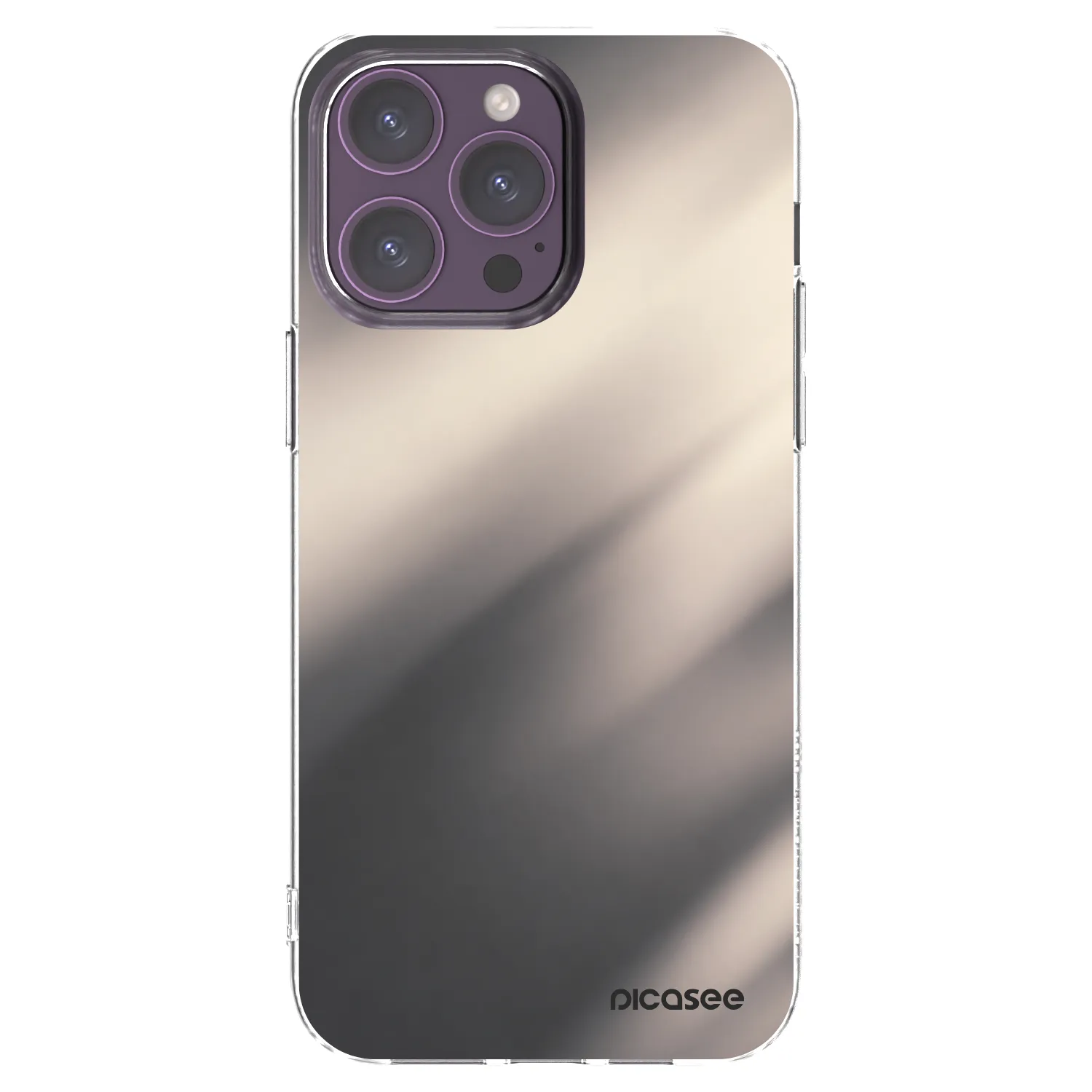 Picasee silikonska prozirna maskica za Apple iPhone 14 Pro Max - Smoky Beige