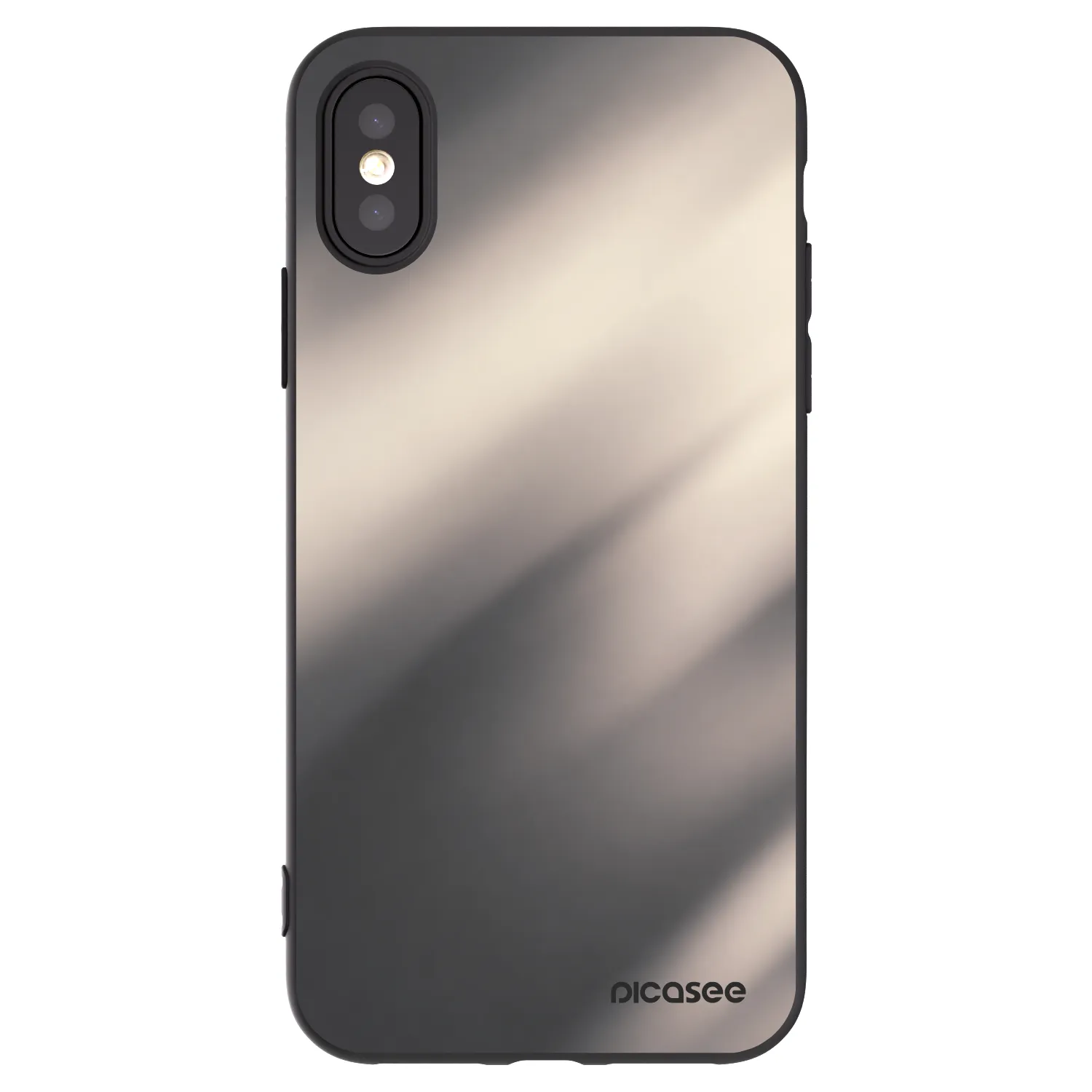 Picasee crna silikonska maskica za Apple iPhone X/XS - Smoky Beige