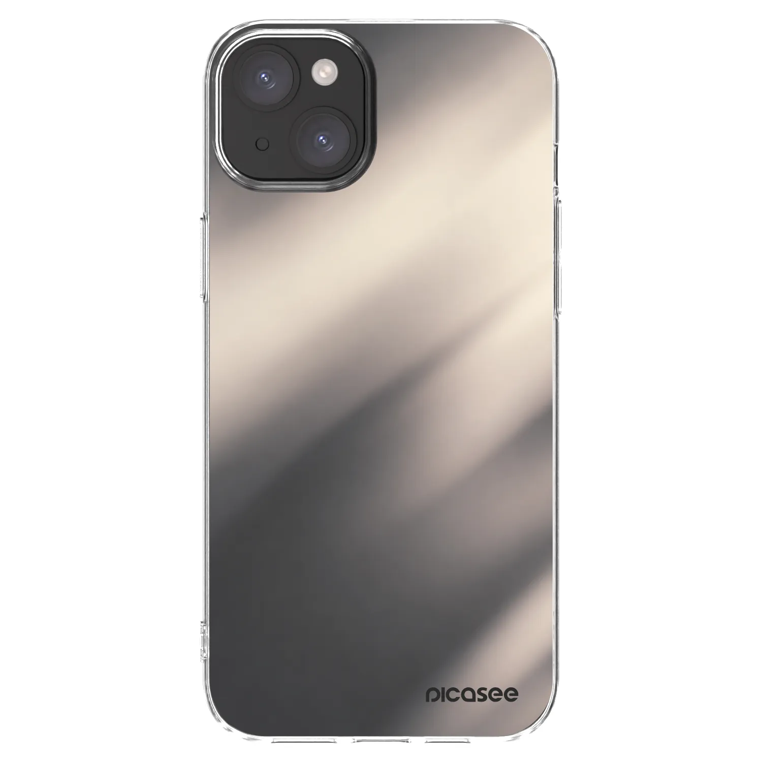 Picasee silikonska prozirna maskica za Apple iPhone 15 Plus - Smoky Beige
