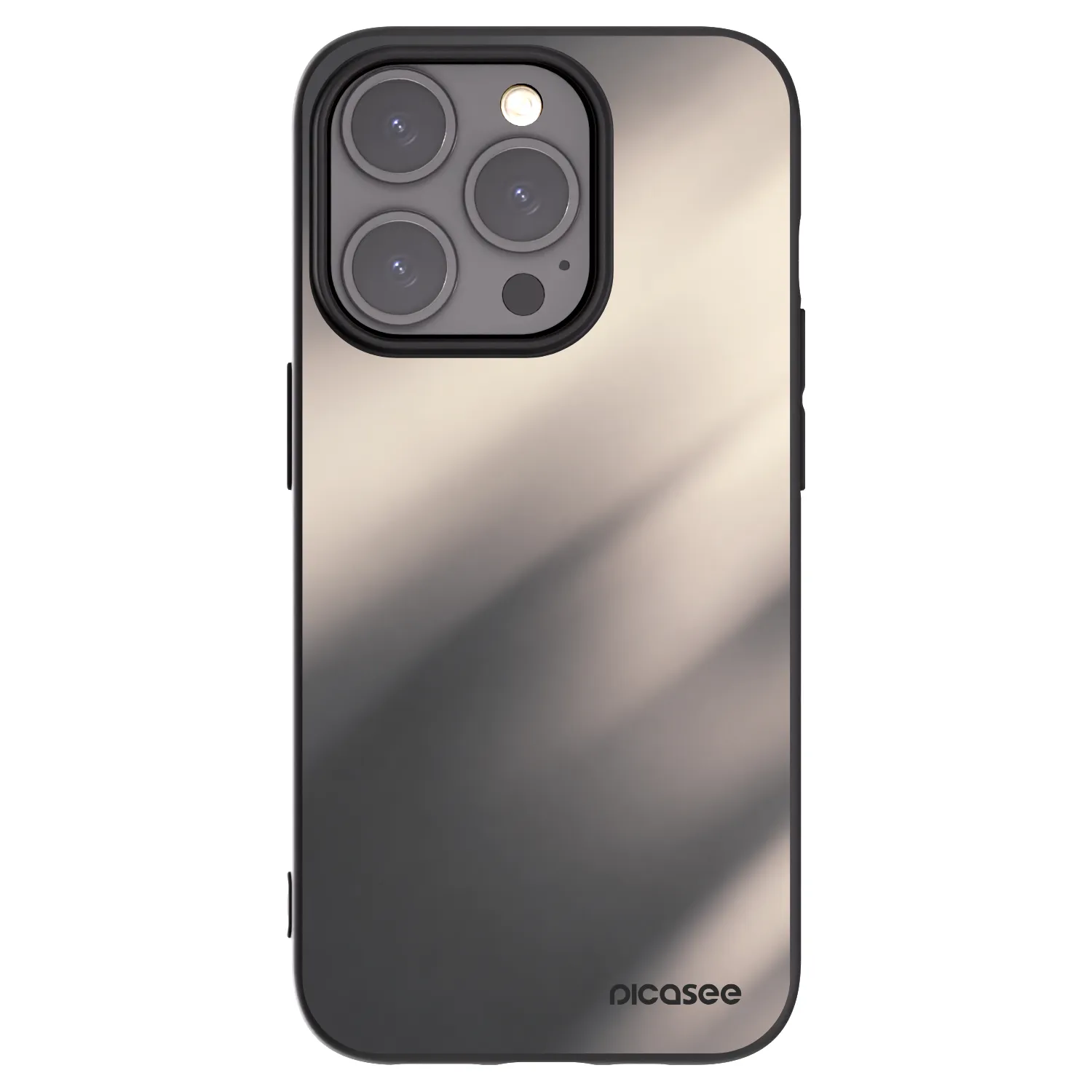 Picasee crna silikonska maskica za Apple iPhone 15 Pro - Smoky Beige