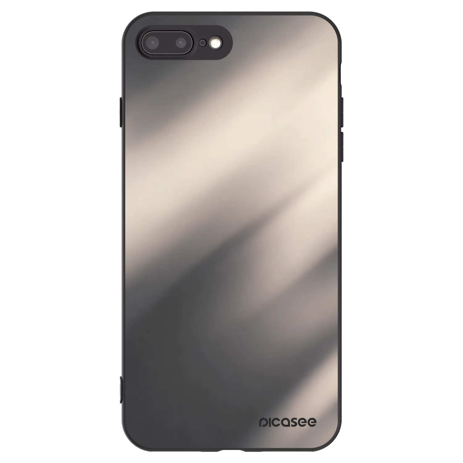 Picasee crna silikonska maskica za Apple iPhone 7 Plus - Smoky Beige