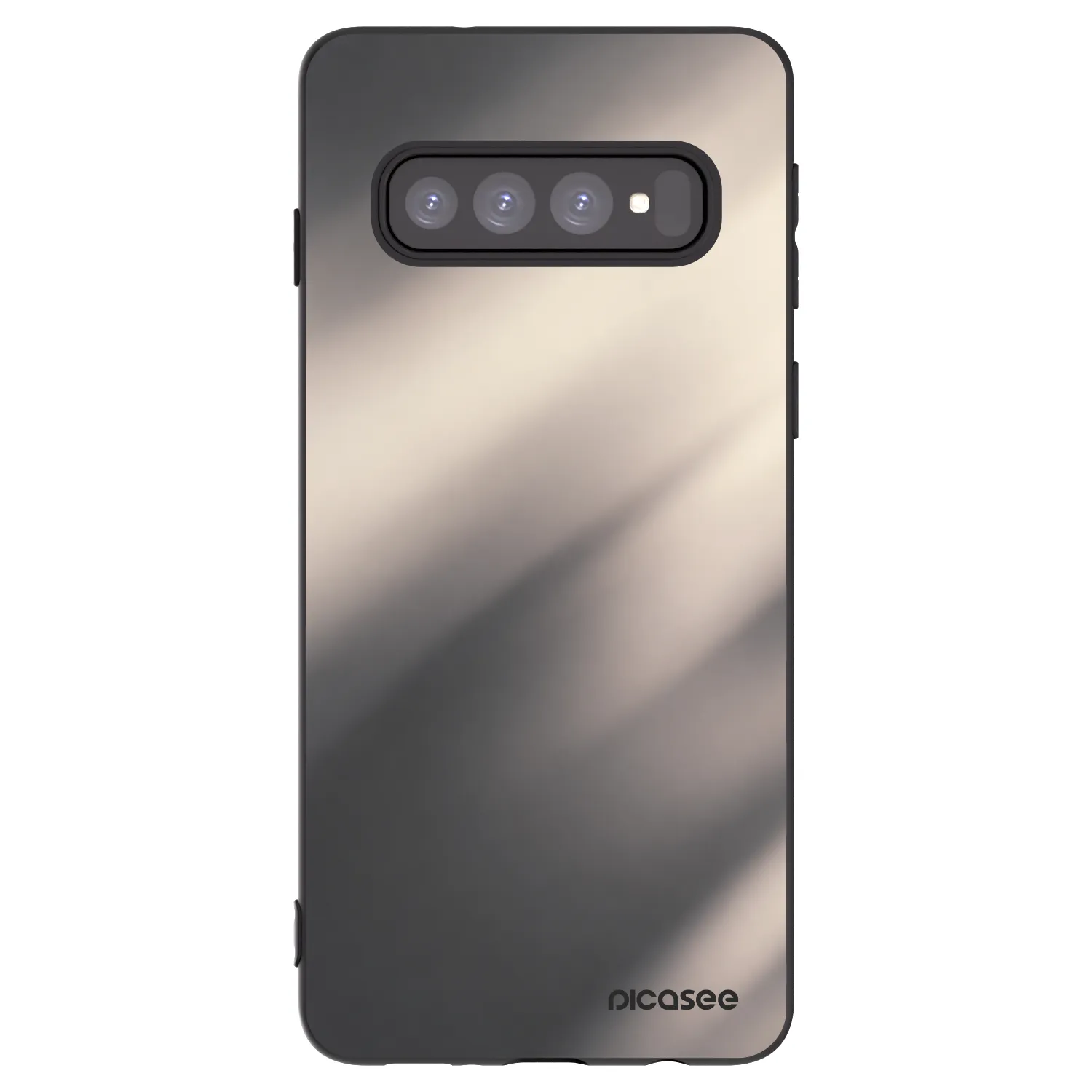 Picasee crna silikonska maskica za Samsung Galaxy S10 G973 - Smoky Beige