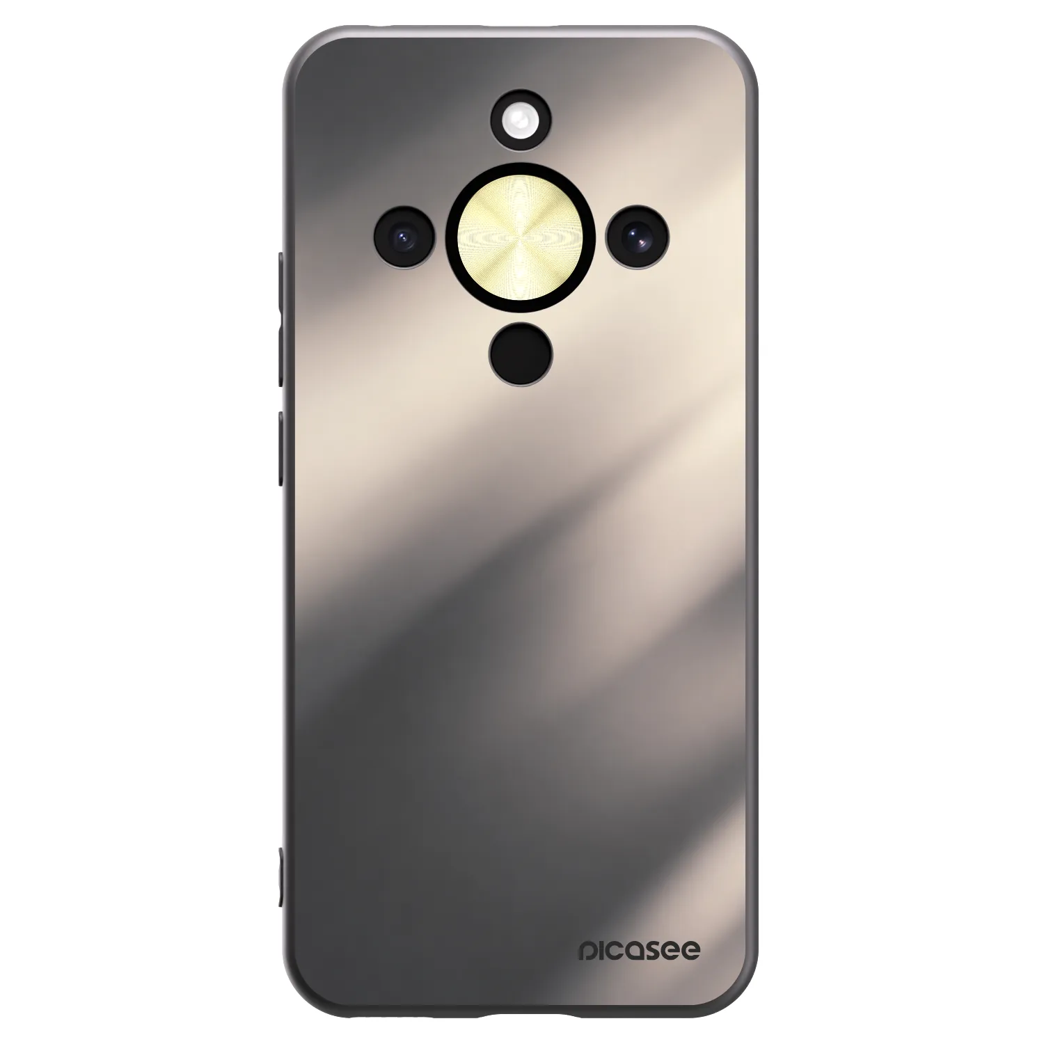 Picasee crna silikonska maskica za Honor Magic8 Lite 5G - Smoky Beige