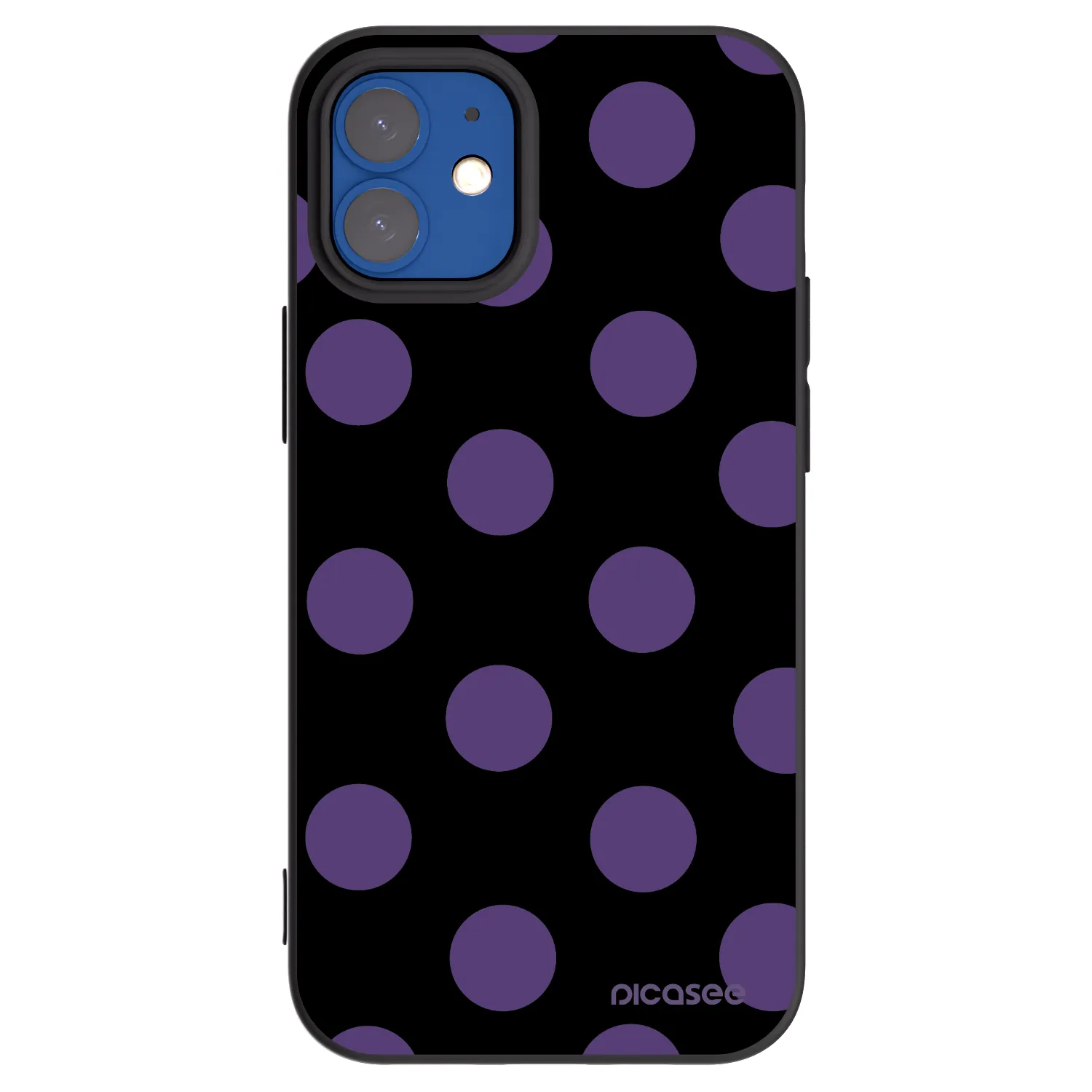 Picasee crna silikonska maskica za Apple iPhone 12 mini - Big flickers