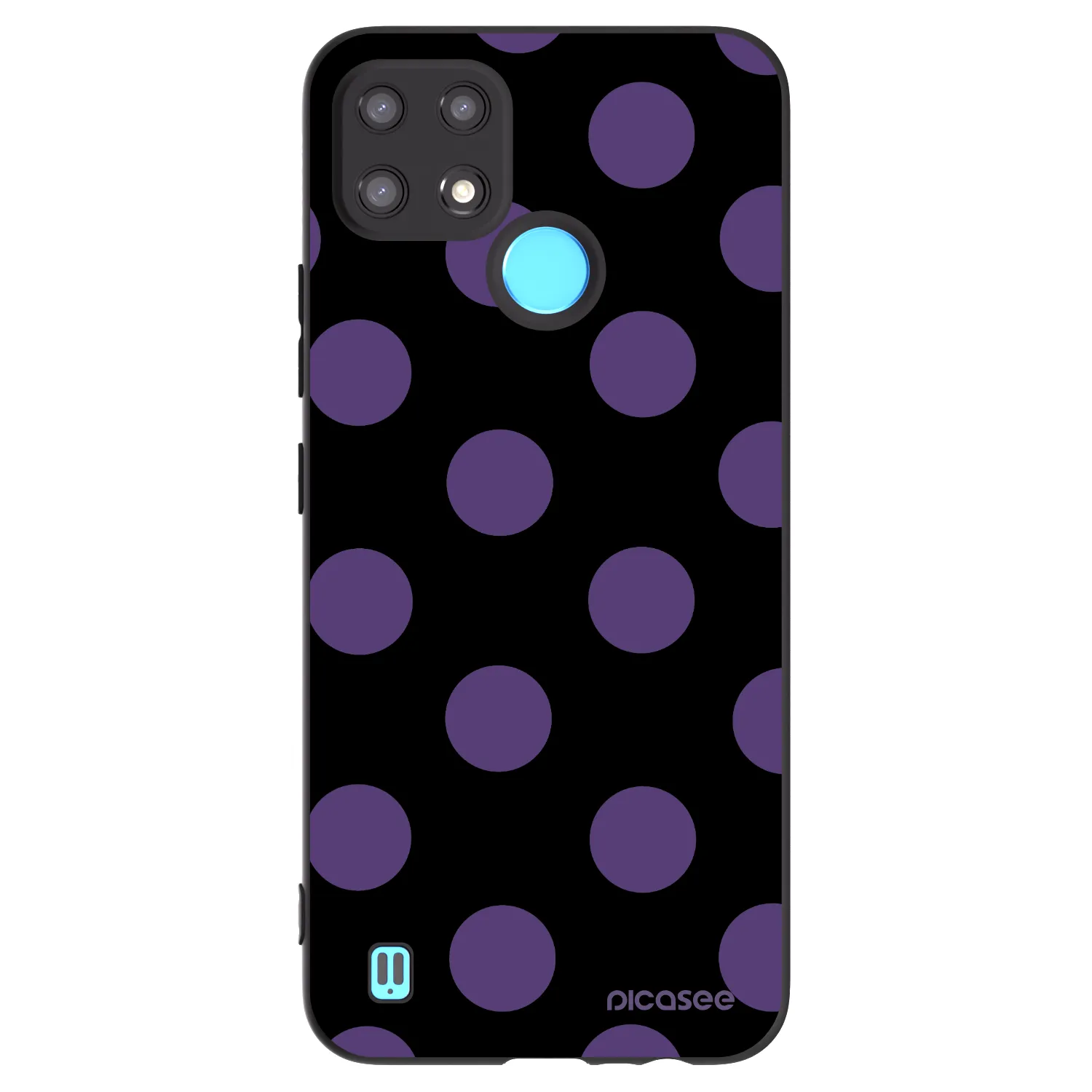 Picasee crna silikonska maskica za Realme C21 - Big flickers