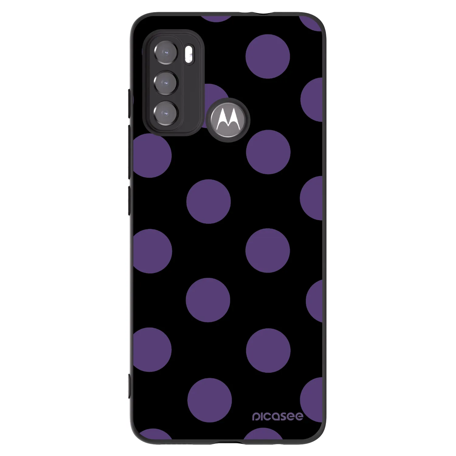 Picasee crna silikonska maskica za Motorola Moto G60 - Big flickers