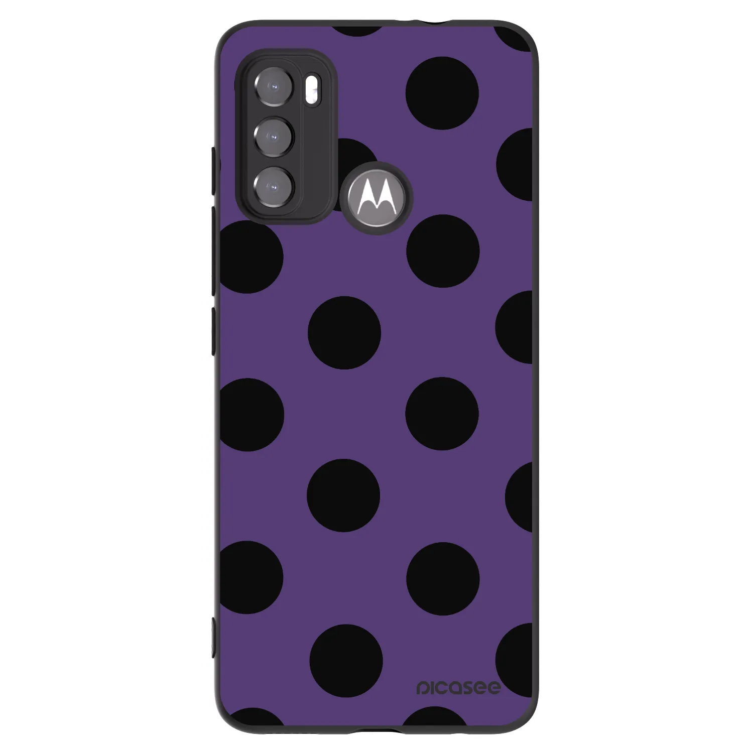 Picasee crna silikonska maskica za Motorola Moto G60 - Big flickers 2