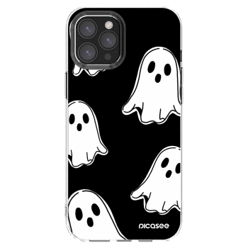 Picasee silikonska prozirna maskica za Apple iPhone 12 Pro Max - Black ghosts