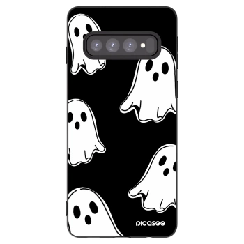 Picasee crna silikonska maskica za Samsung Galaxy S10 G973 - Black ghosts