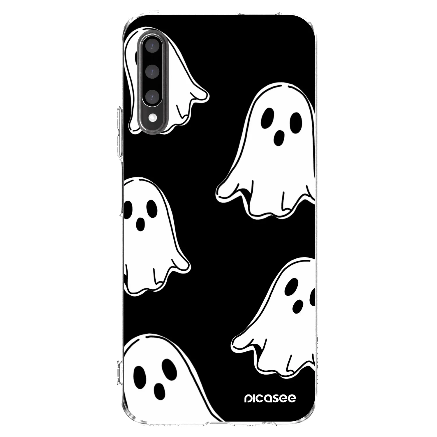 Picasee silikonska prozirna maskica za Honor 9X Pro - Black ghosts
