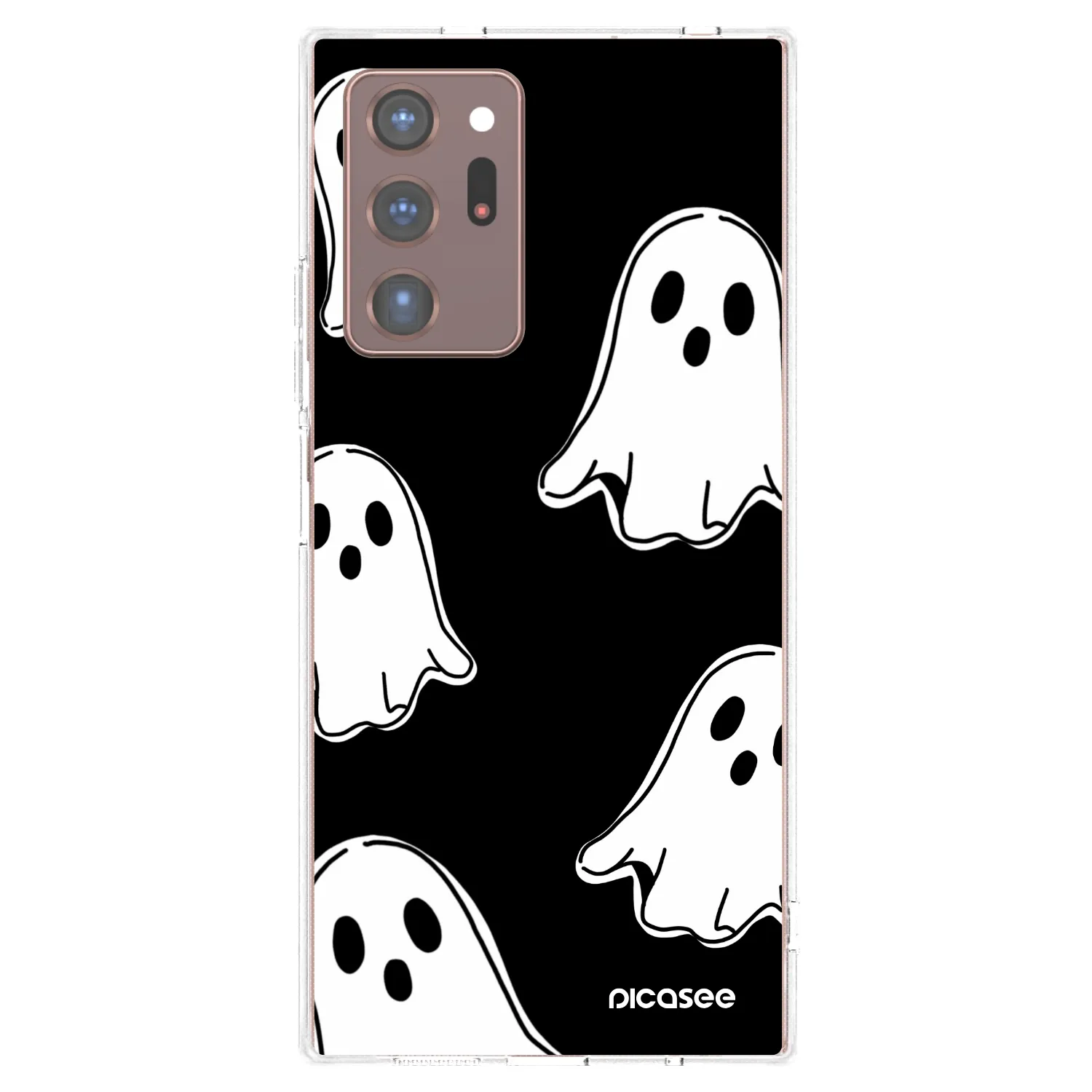 Picasee silikonska prozirna maskica za Samsung Galaxy Note 20 Ultra - Black ghosts