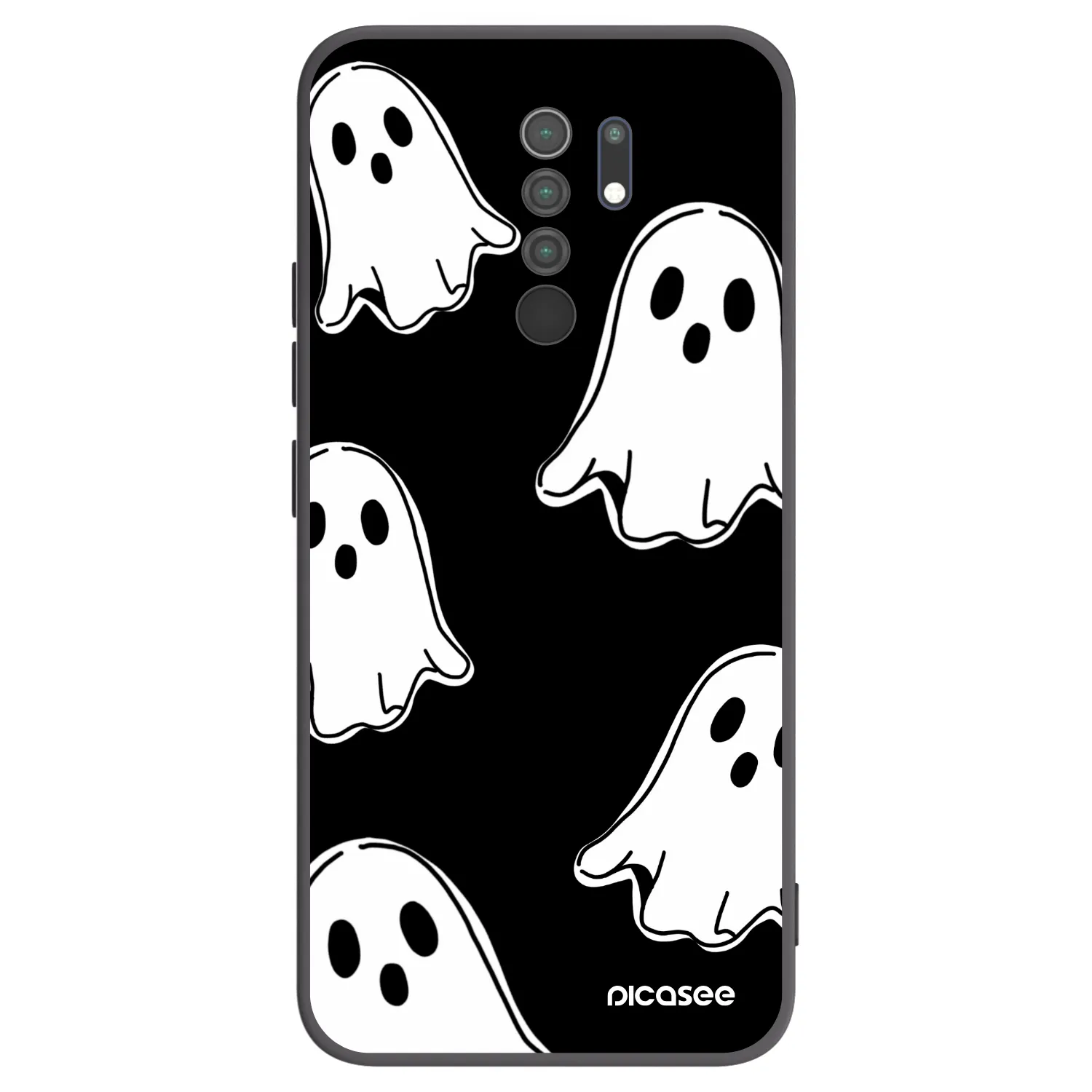 Picasee crna silikonska maskica za Xiaomi Redmi 9 - Black ghosts