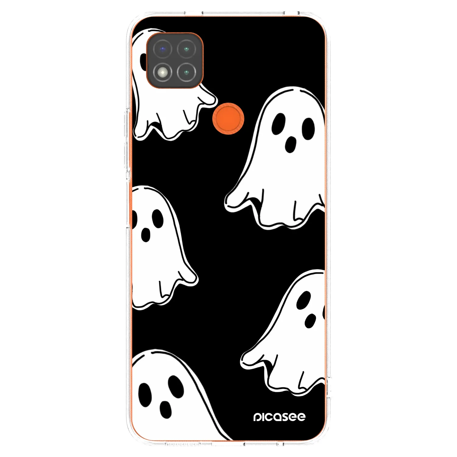 Picasee silikonska prozirna maskica za Xiaomi Redmi 9C - Black ghosts