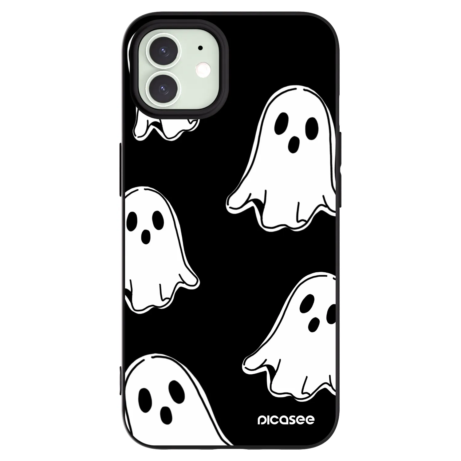 Picasee crna silikonska maskica za Apple iPhone 12 Pro - Black ghosts