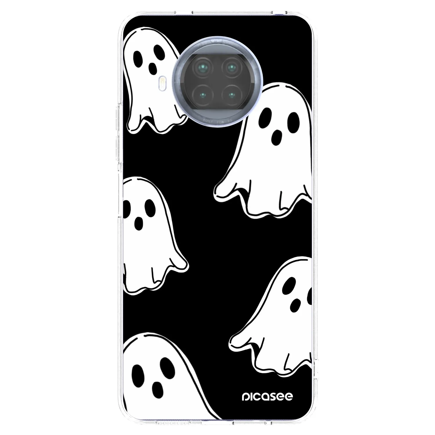 Picasee silikonska prozirna maskica za Xiaomi Mi 10T Lite - Black ghosts