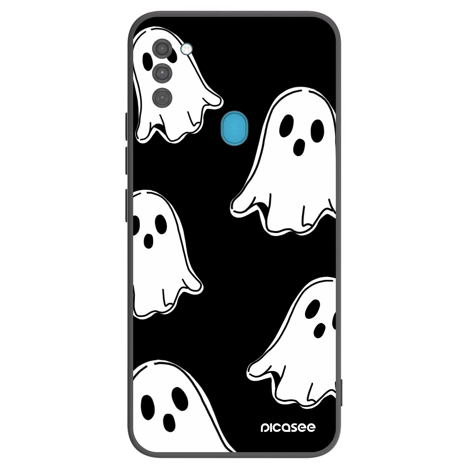 Picasee crna silikonska maskica za Samsung Galaxy M11 - Black ghosts