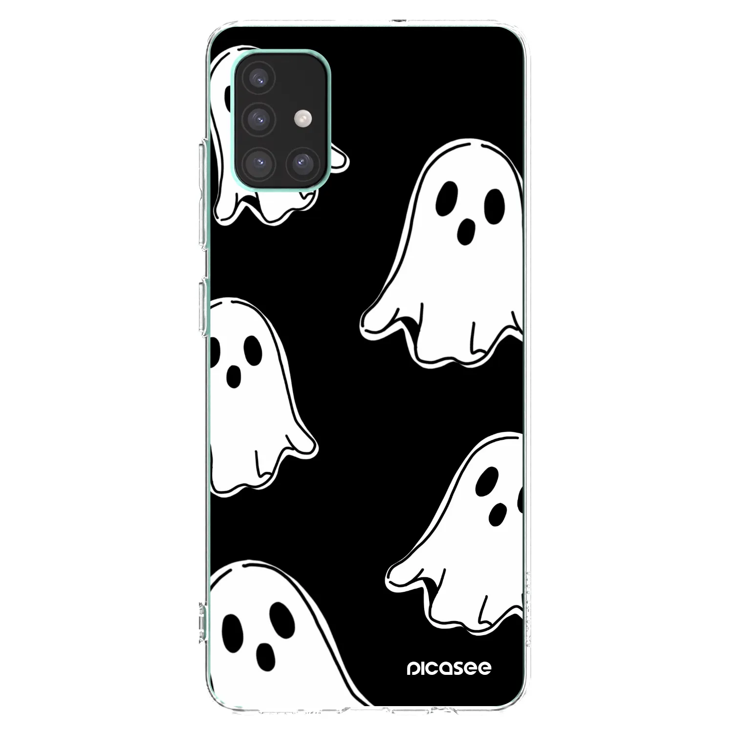 Picasee silikonska prozirna maskica za Samsung Galaxy M51 M515F - Black ghosts