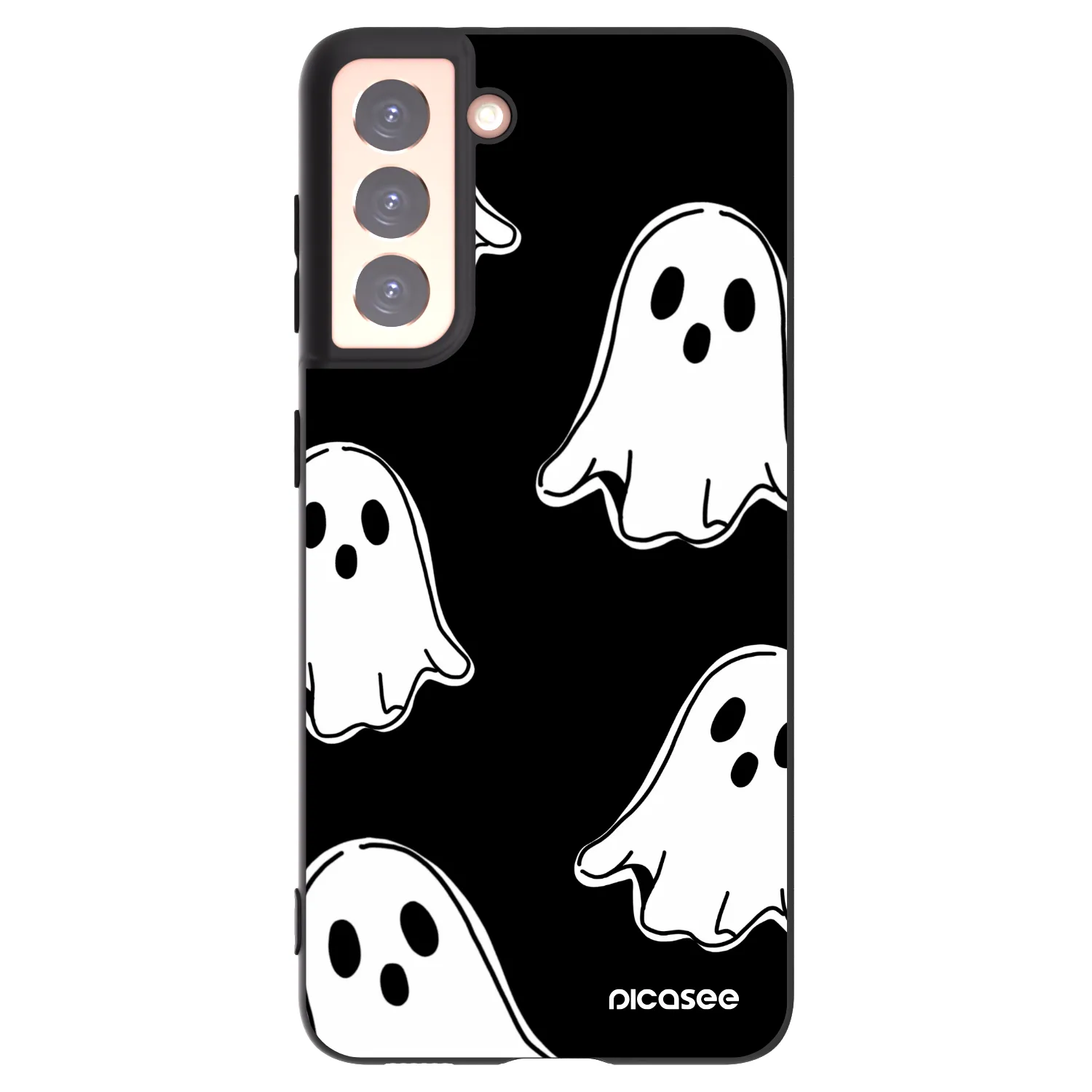 Picasee crna silikonska maskica za Samsung Galaxy S21 5G G991B - Black ghosts