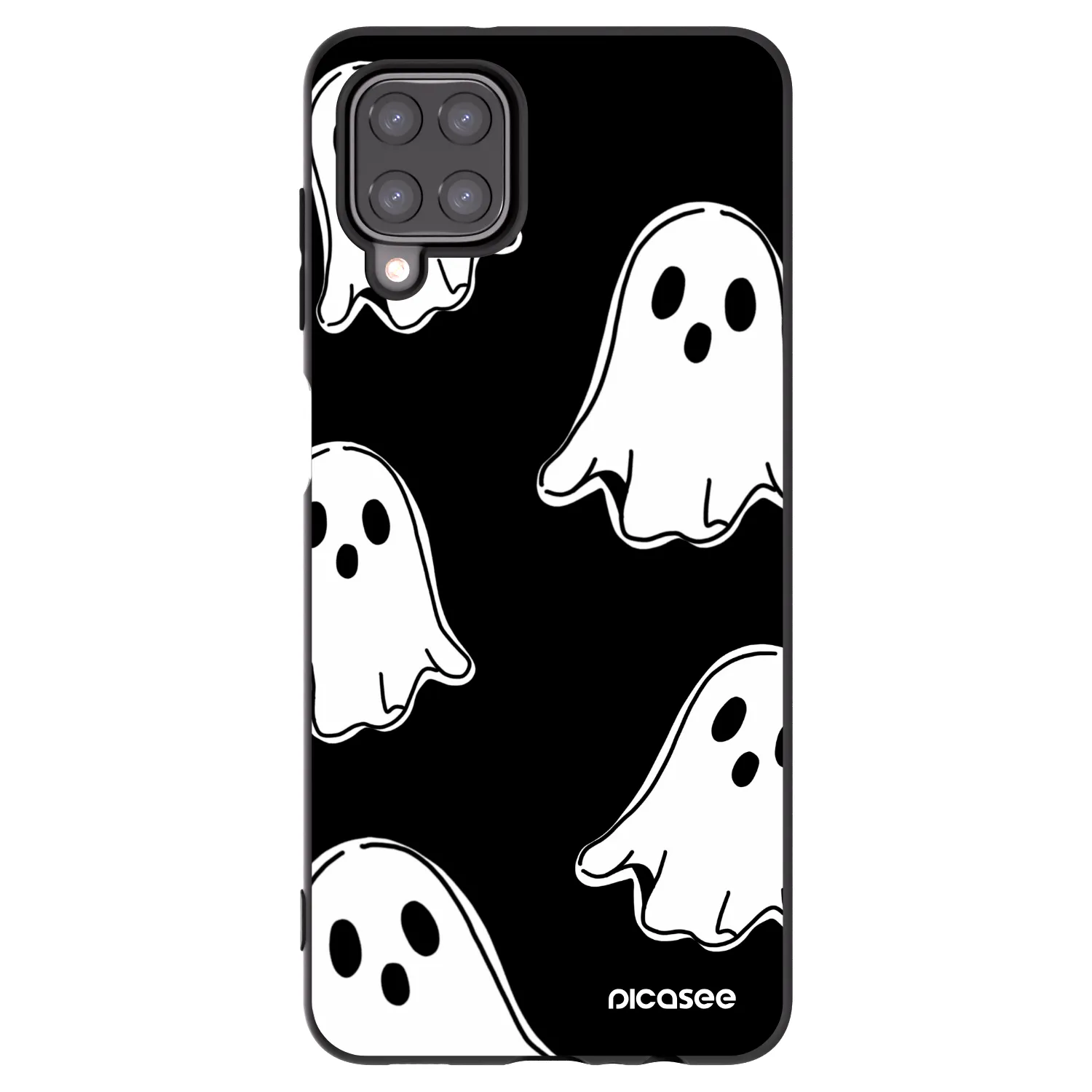 Picasee crna silikonska maskica za Samsung Galaxy A12 A125F - Black ghosts