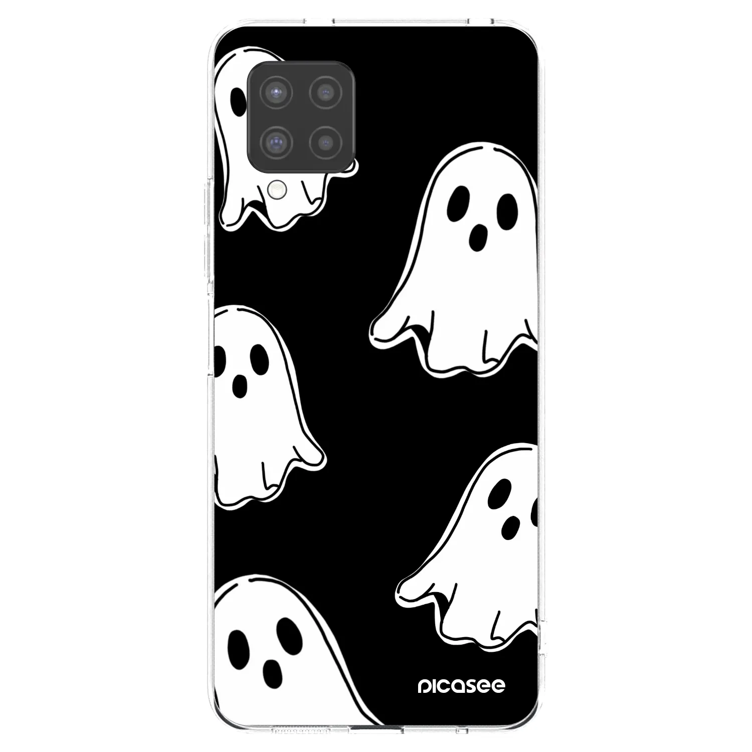 Picasee silikonska prozirna maskica za Samsung Galaxy A42 A426B - Black ghosts