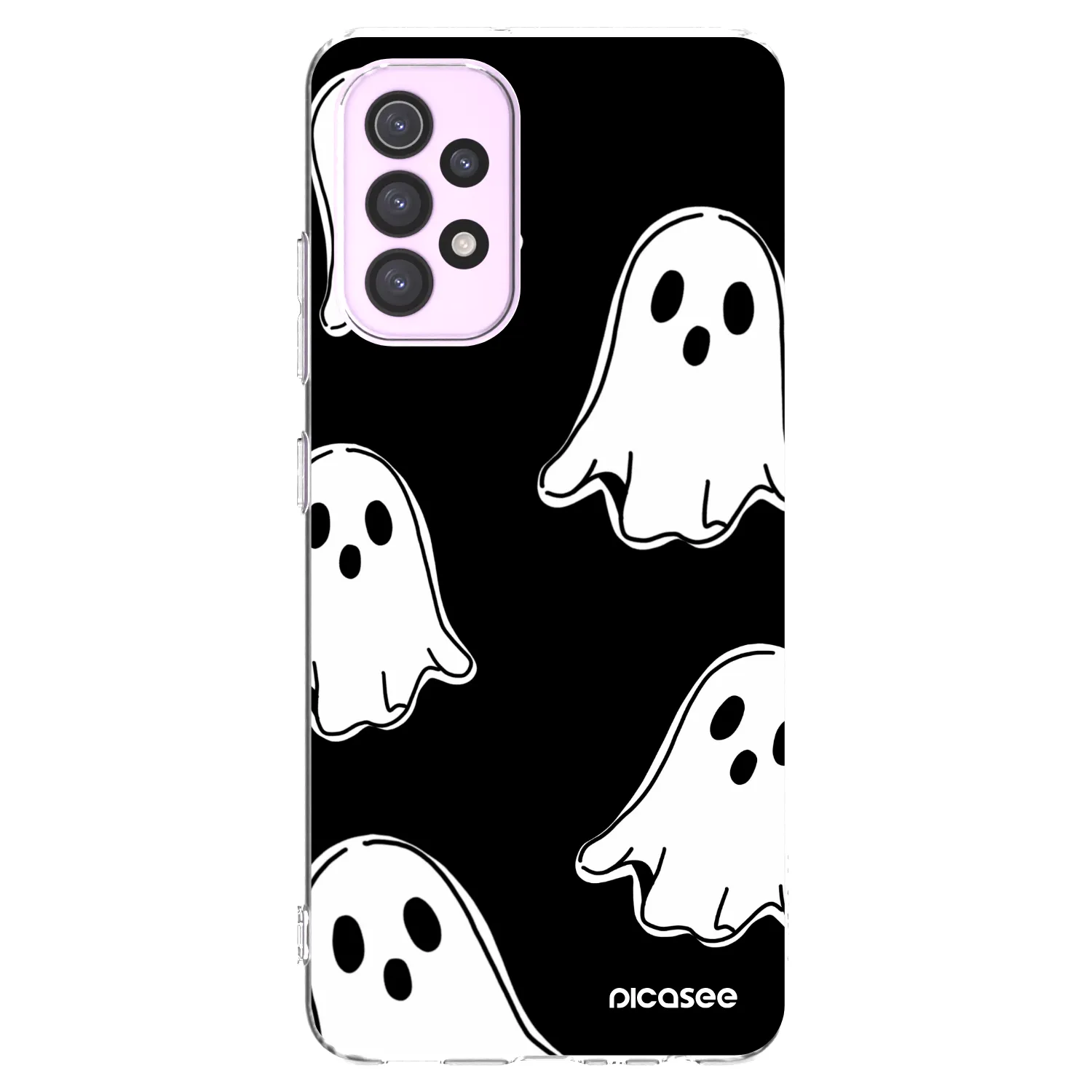 Picasee silikonska prozirna maskica za Samsung Galaxy A32 5G A326B - Black ghosts