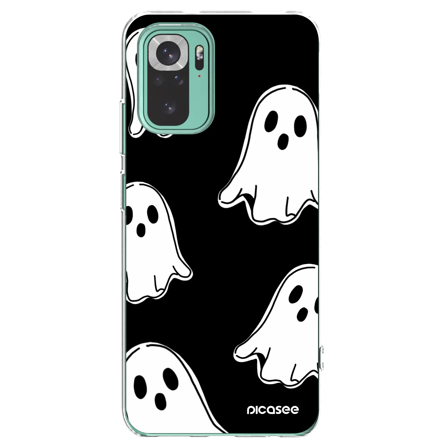 Picasee silikonska prozirna maskica za Xiaomi Redmi Note 10 Pro - Black ghosts