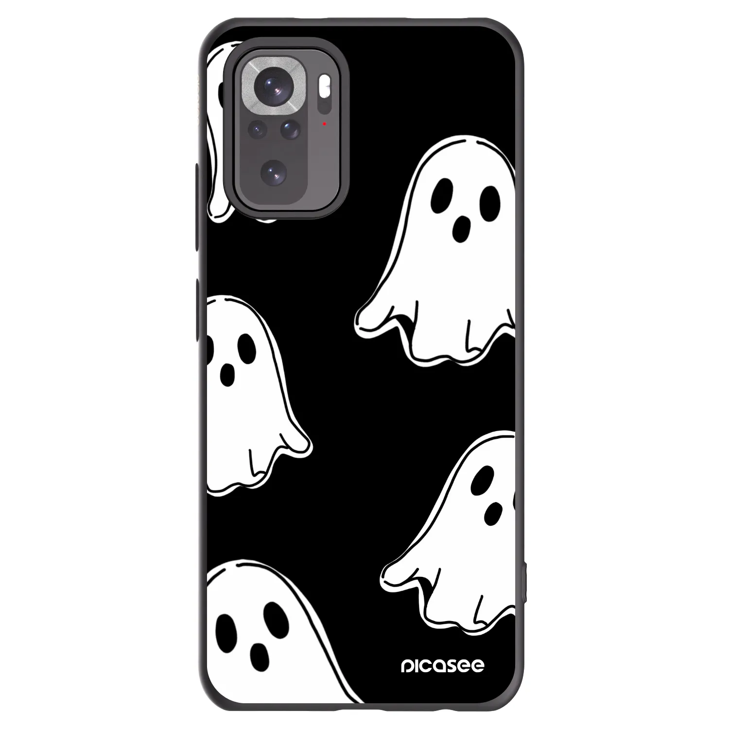Picasee crna silikonska maskica za Xiaomi Redmi Note 10S - Black ghosts