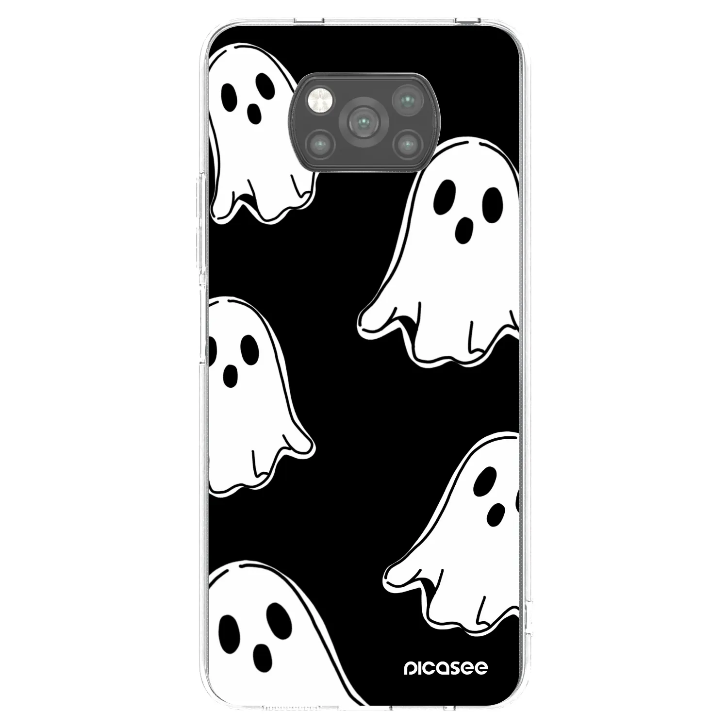 Picasee crna silikonska maskica za Xiaomi Poco X3 Pro - Black ghosts
