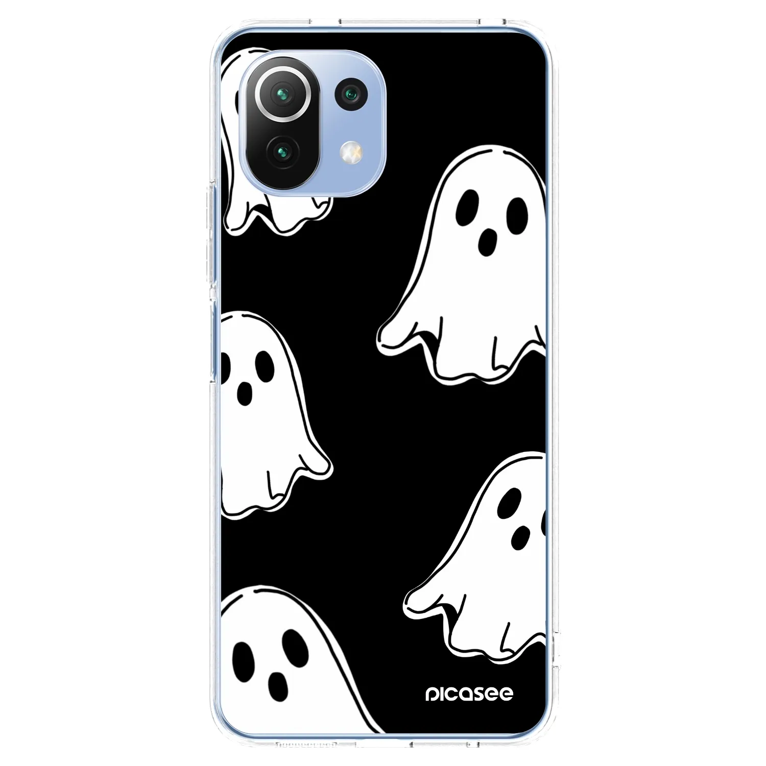 Picasee silikonska prozirna maskica za Xiaomi Mi 11 Lite - Black ghosts