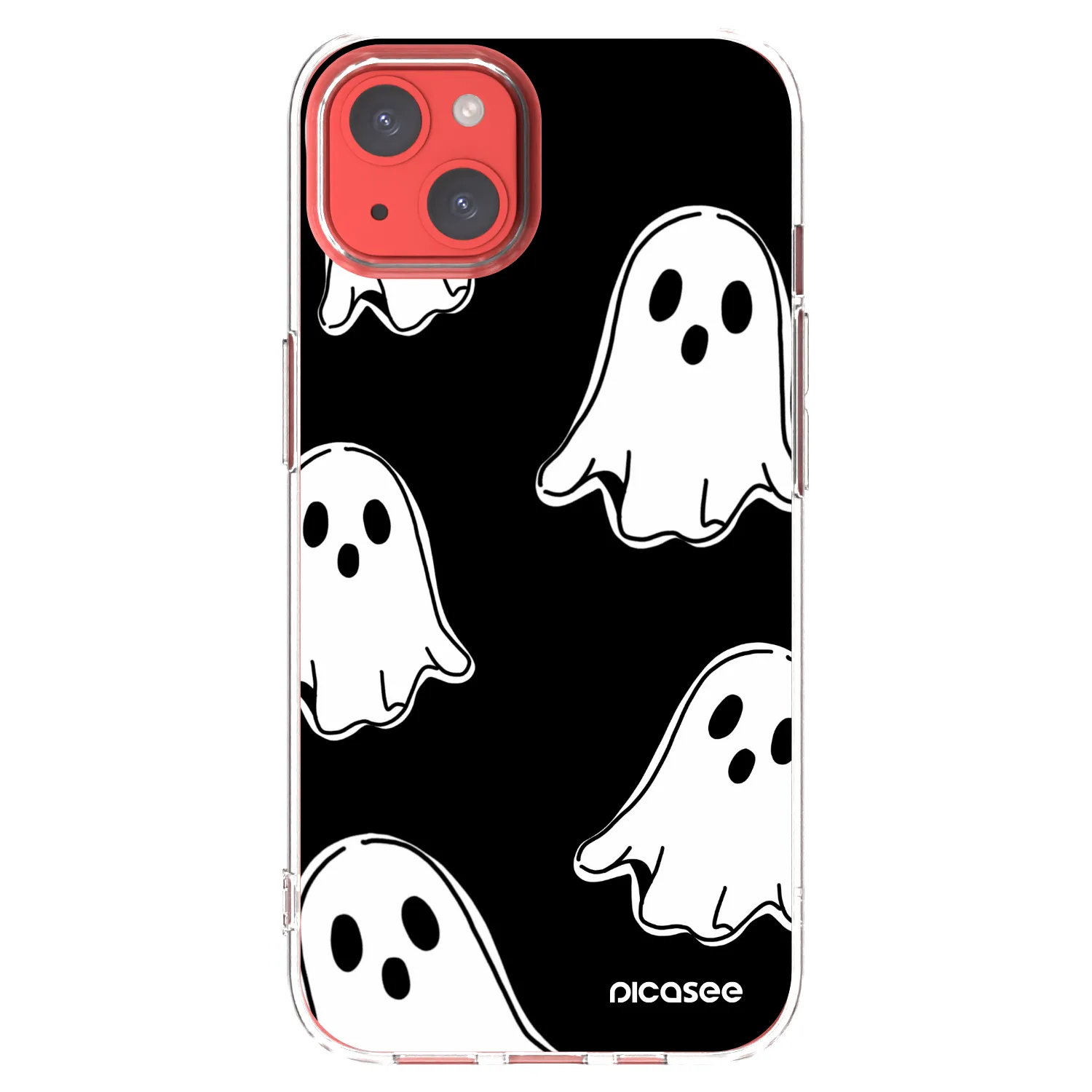 Picasee silikonska prozirna maskica za Apple iPhone 13 - Black ghosts