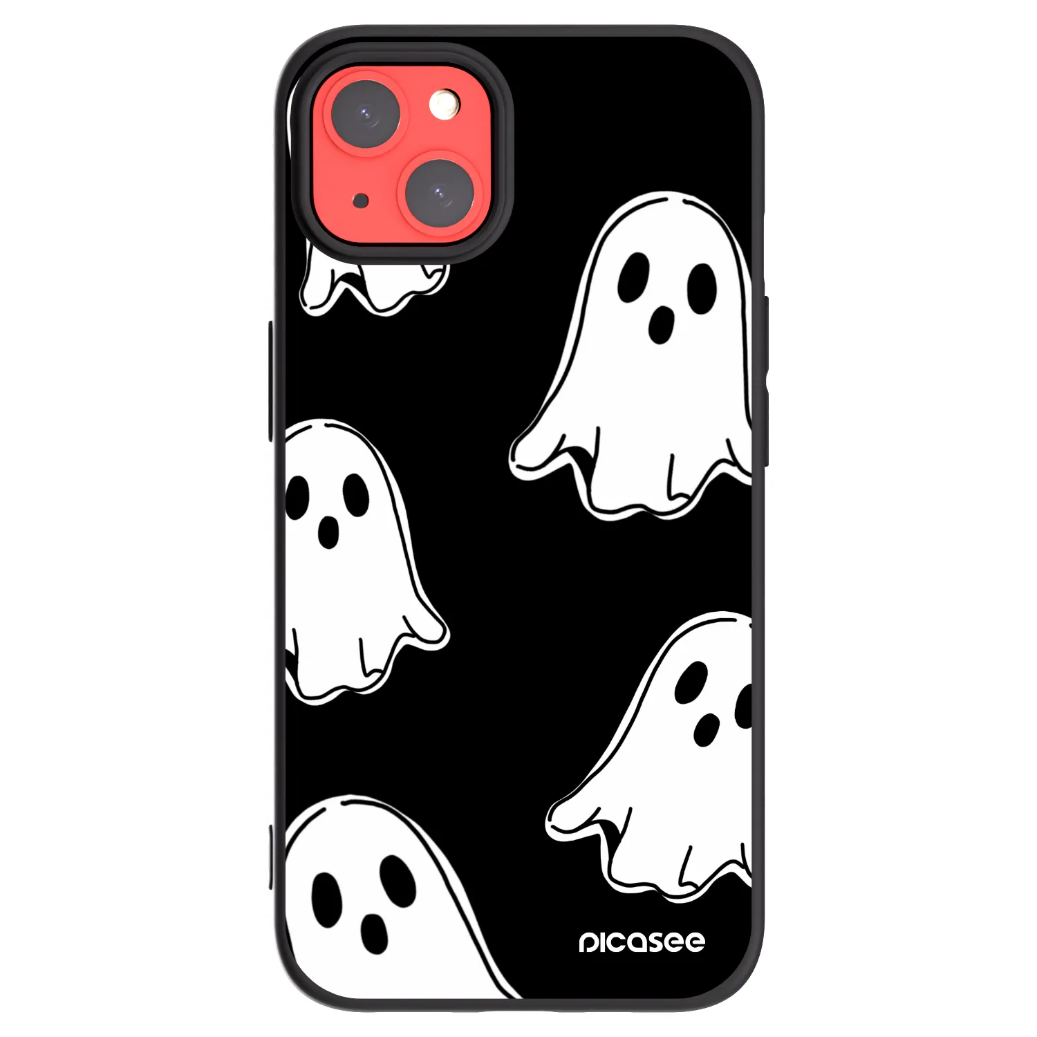Picasee crna silikonska maskica za Apple iPhone 13 - Black ghosts
