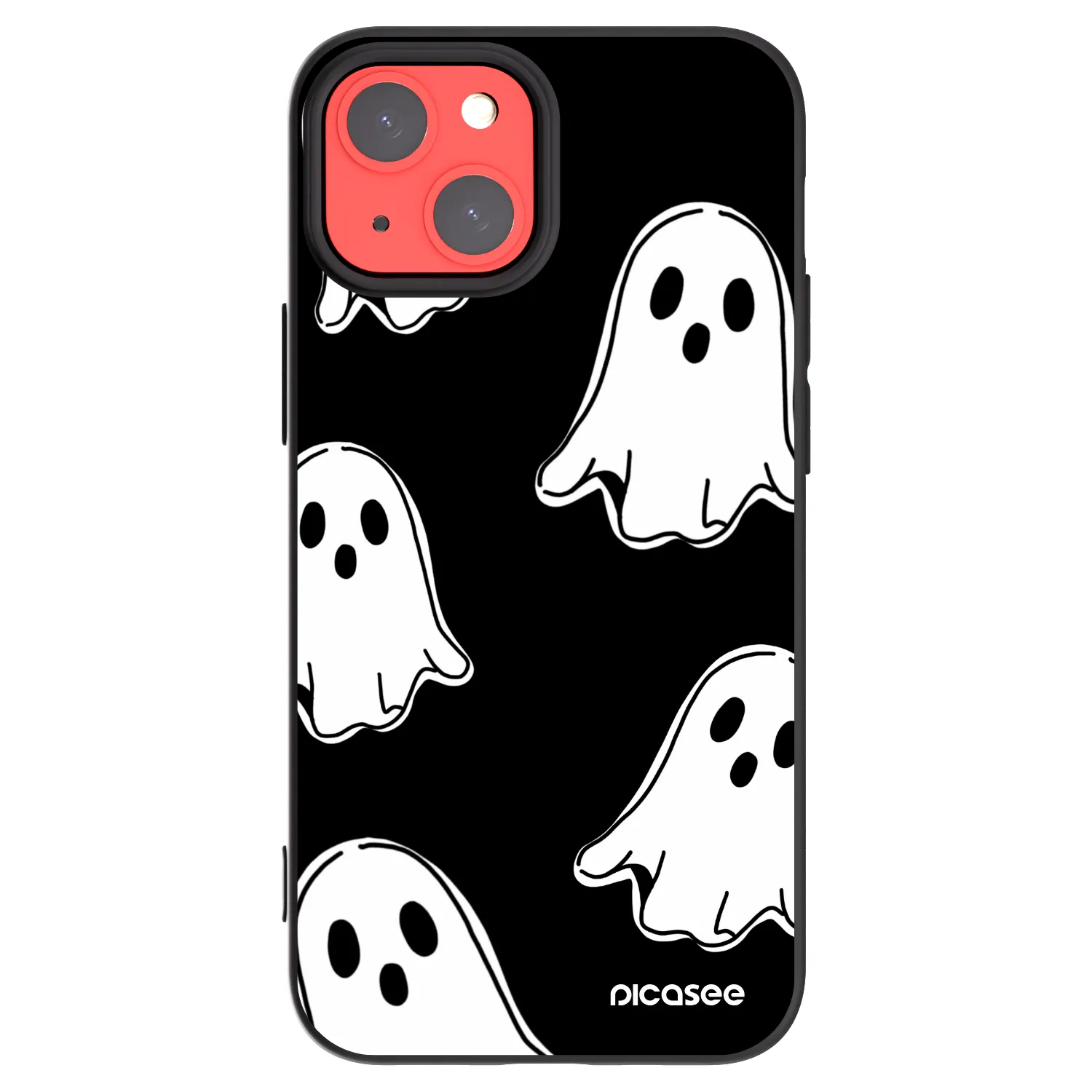 Picasee crna silikonska maskica za Apple iPhone 13 mini - Black ghosts