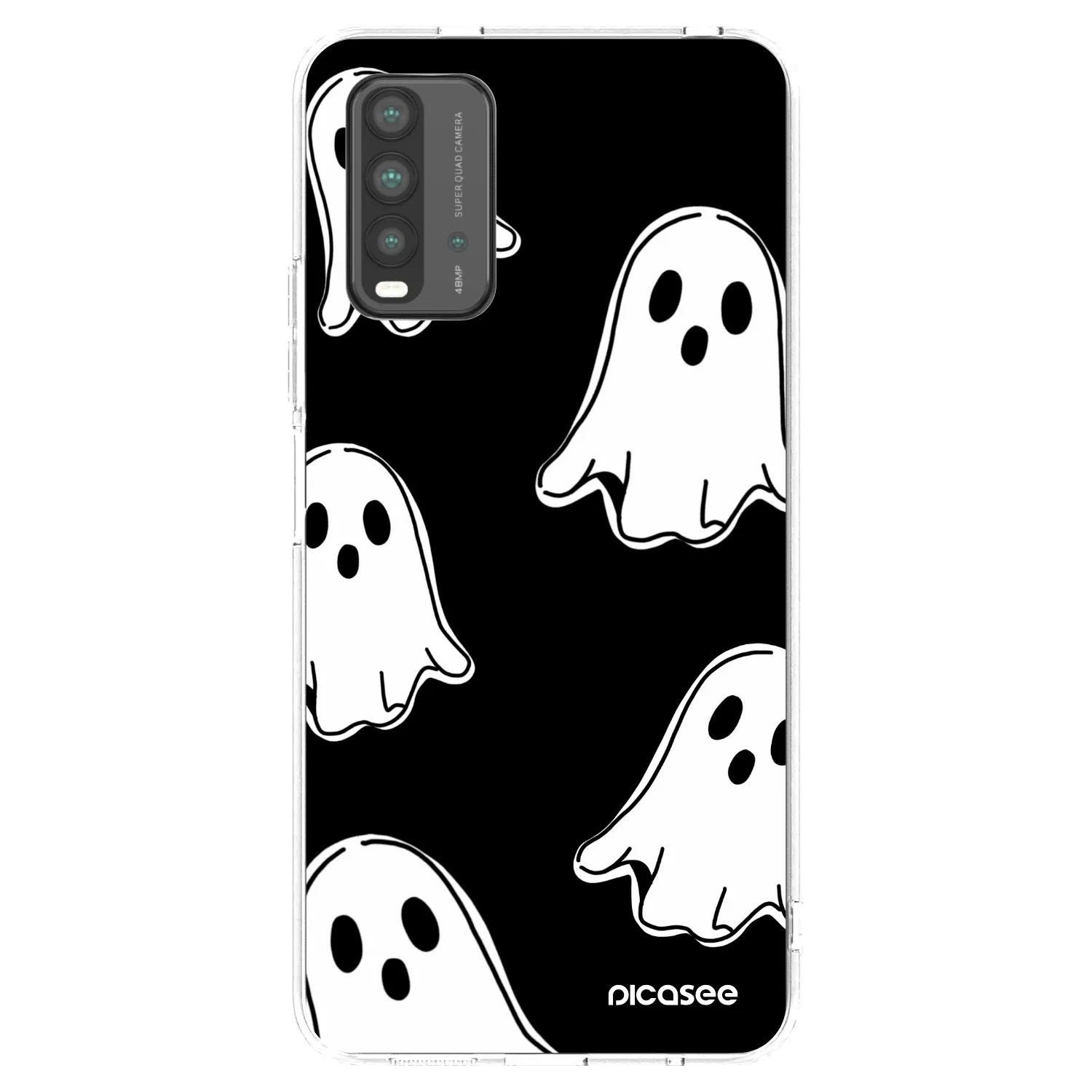Picasee silikonska prozirna maskica za Xiaomi Redmi 9T - Black ghosts