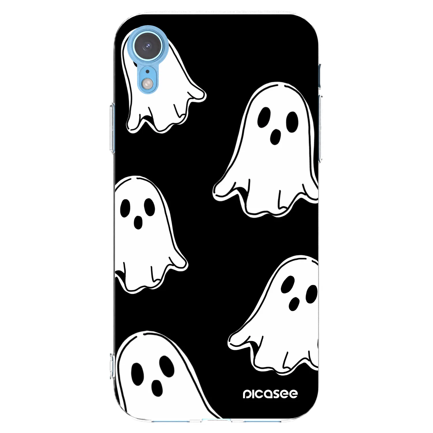 Picasee silikonska prozirna maskica za Apple iPhone XR - Black ghosts