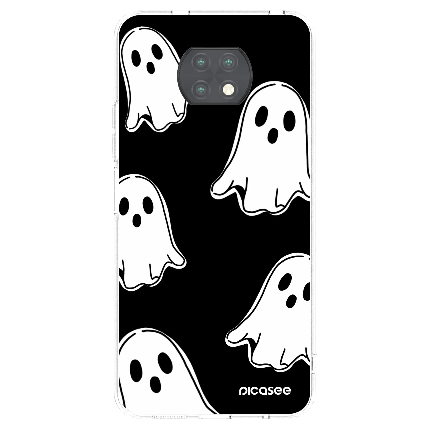 Picasee silikonska prozirna maskica za Xiaomi Redmi Note 9T - Black ghosts