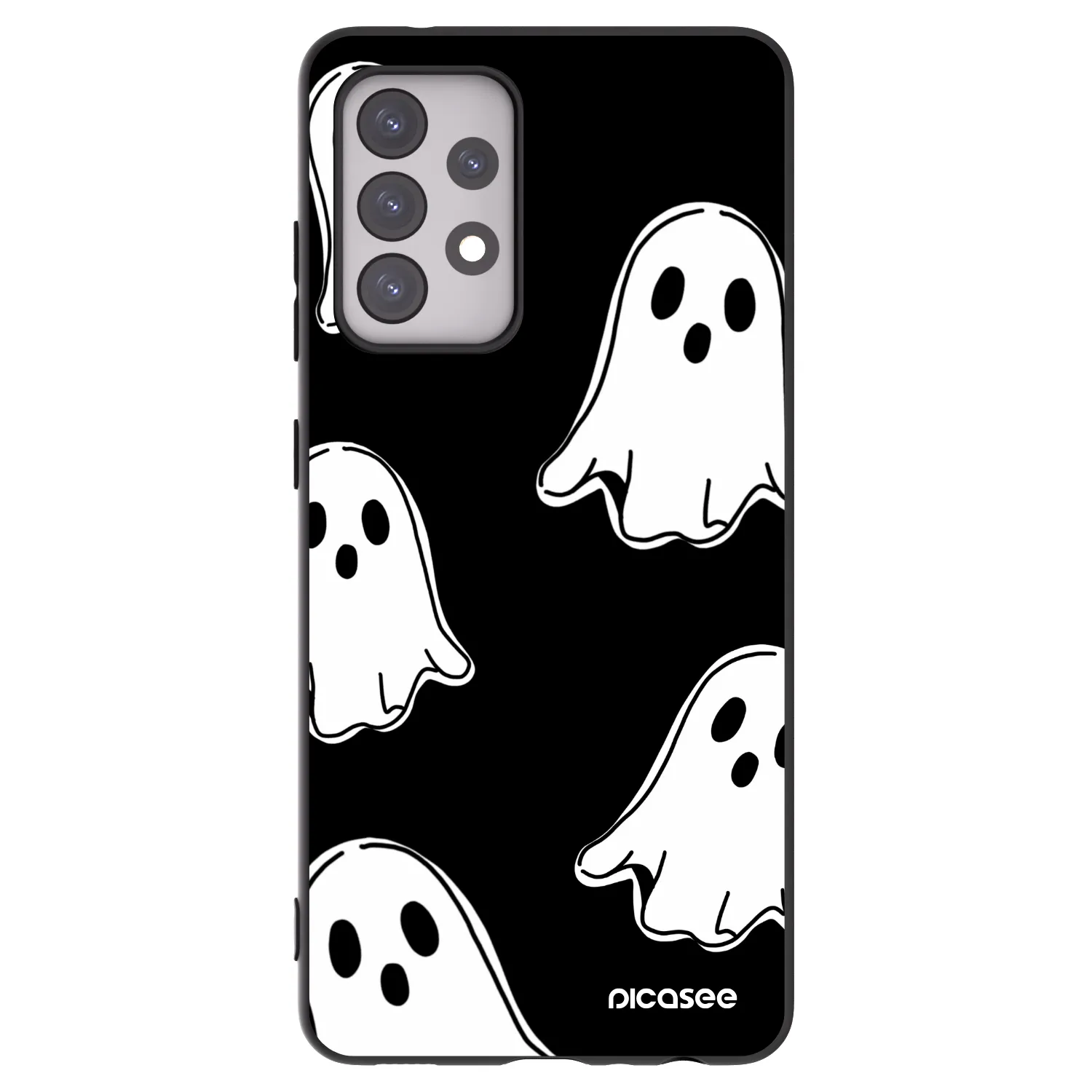 Picasee crna silikonska maskica za Samsung Galaxy A52s 5G A528B - Black ghosts