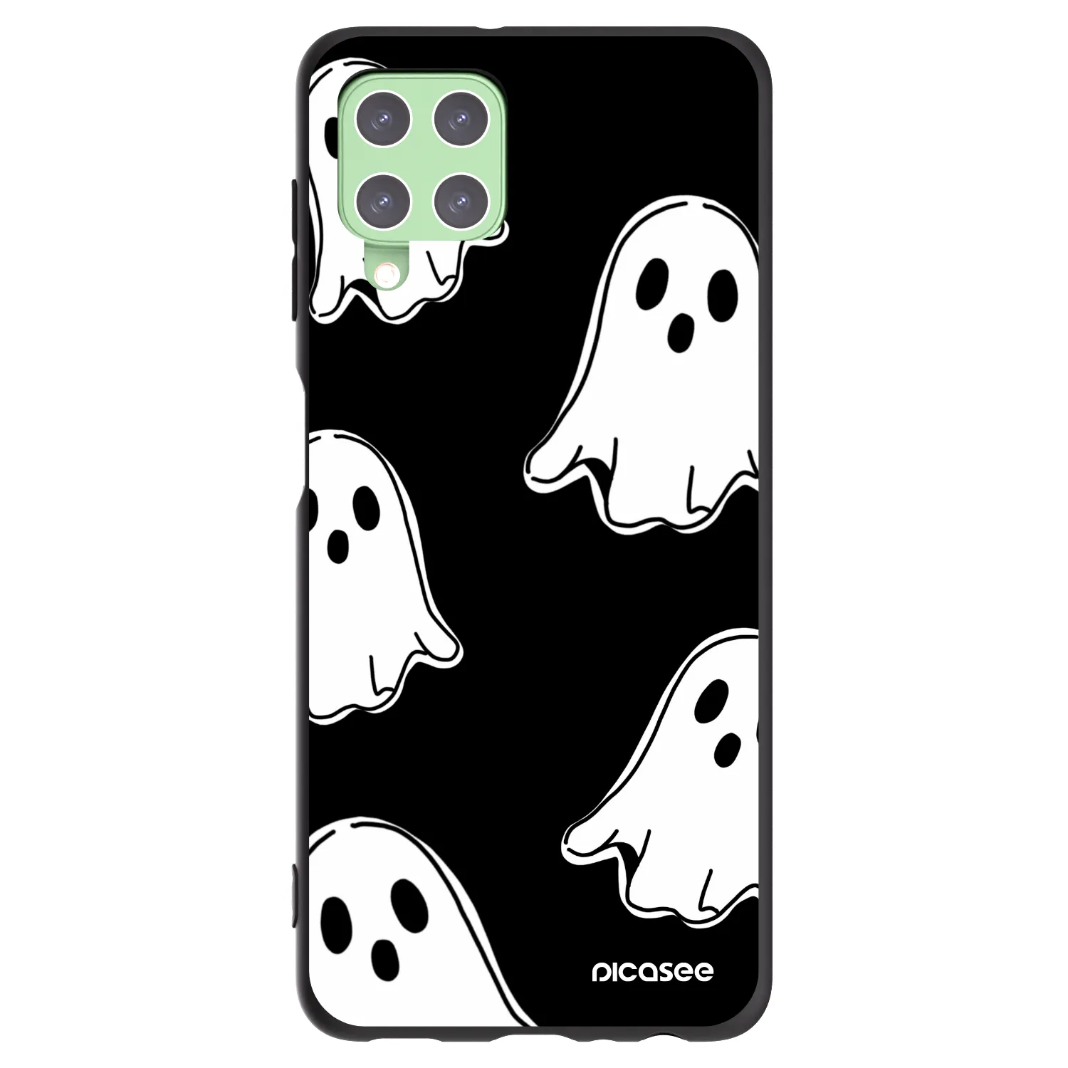 Picasee crna silikonska maskica za Samsung Galaxy A22 A225F 4G - Black ghosts