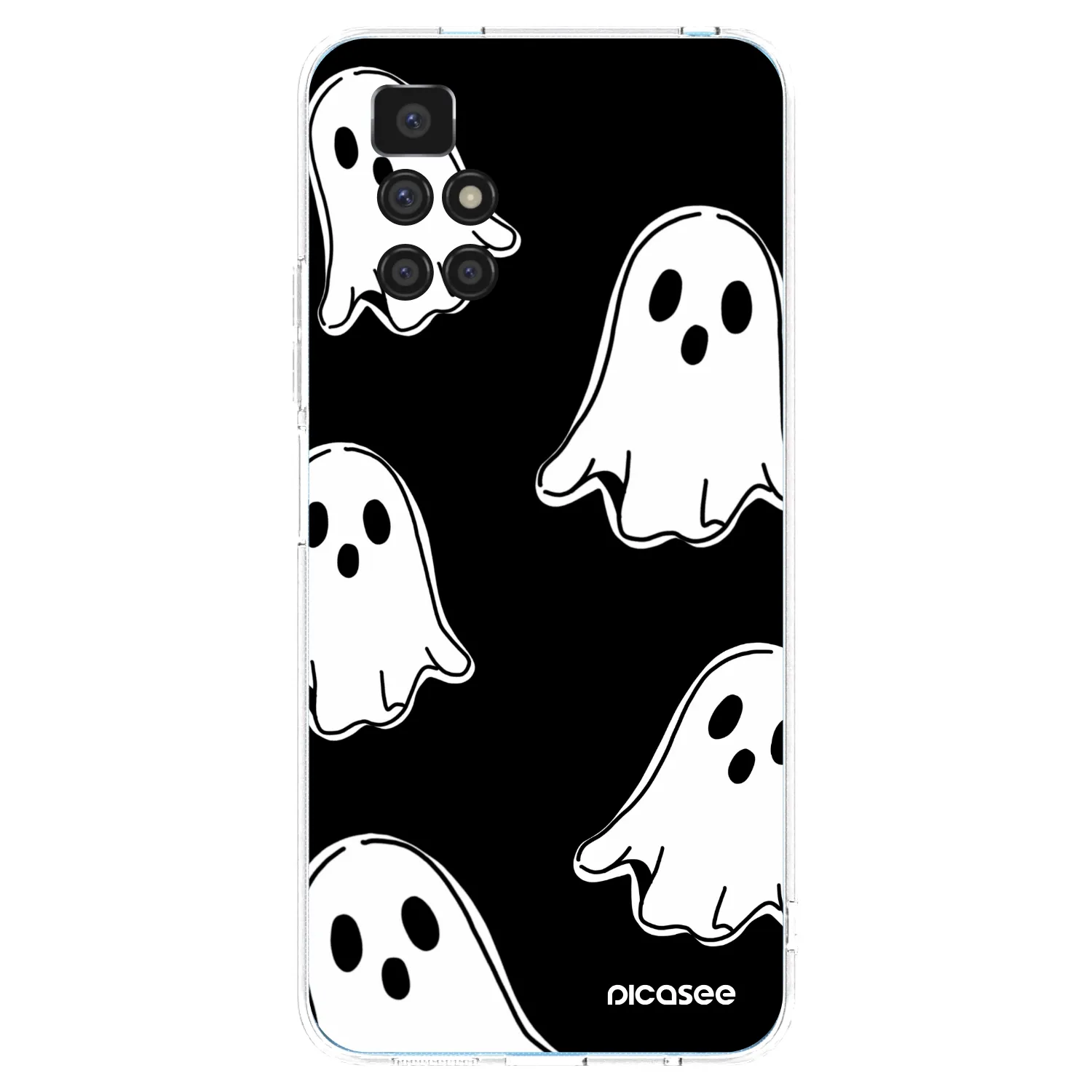 Picasee silikonska prozirna maskica za Xiaomi Redmi 10 - Black ghosts