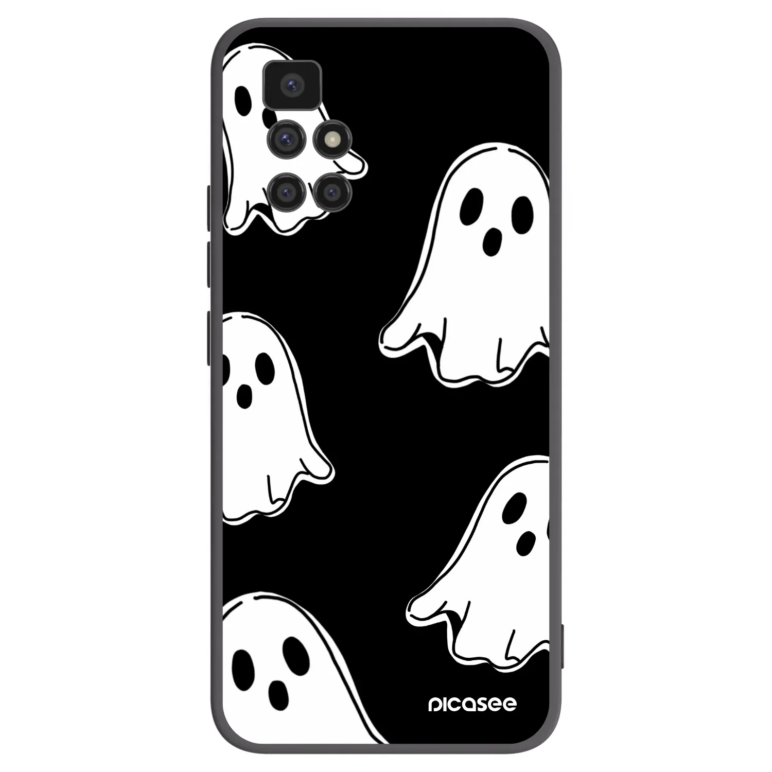 Picasee crna silikonska maskica za Xiaomi Redmi 10 - Black ghosts