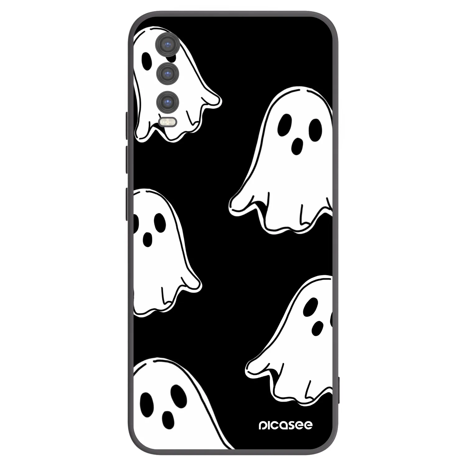 Picasee crna silikonska maskica za Vivo Y20s - Black ghosts
