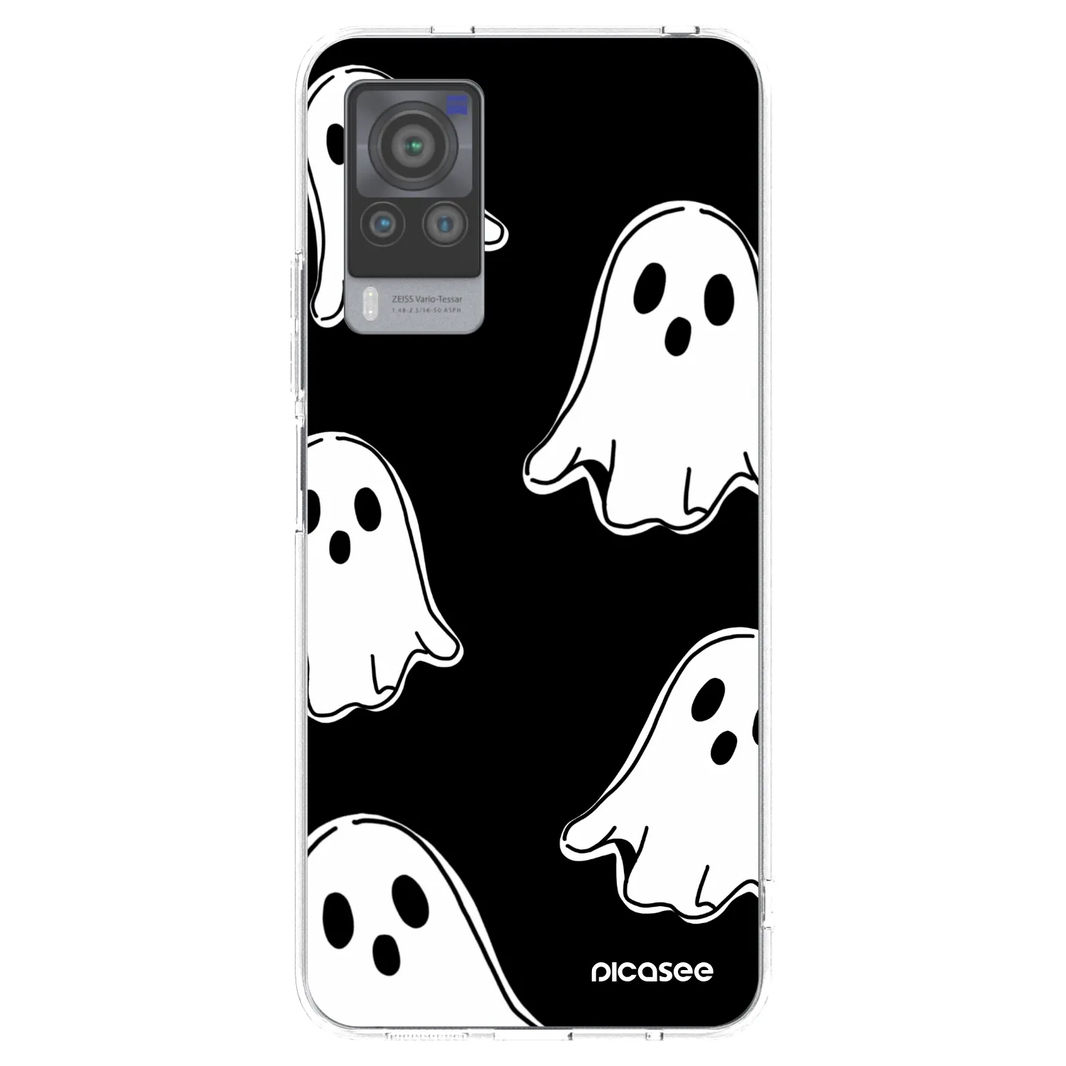 Picasee silikonska prozirna maskica za Vivo X60 Pro 5G - Black ghosts