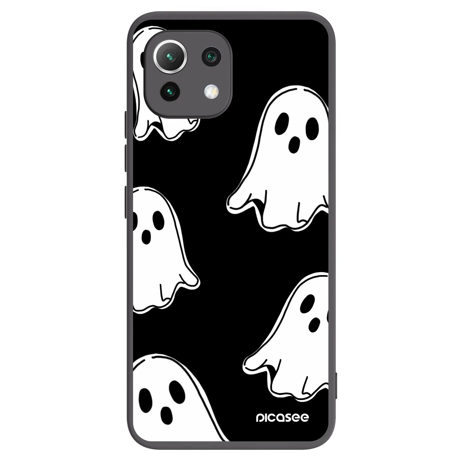 Picasee crna silikonska maskica za Xiaomi 11 Lite 5G NE - Black ghosts