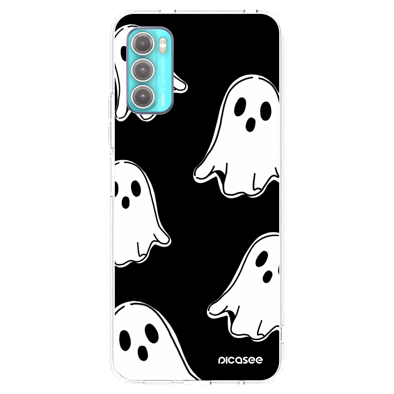 Picasee silikonska prozirna maskica za Motorola Moto G60 - Black ghosts