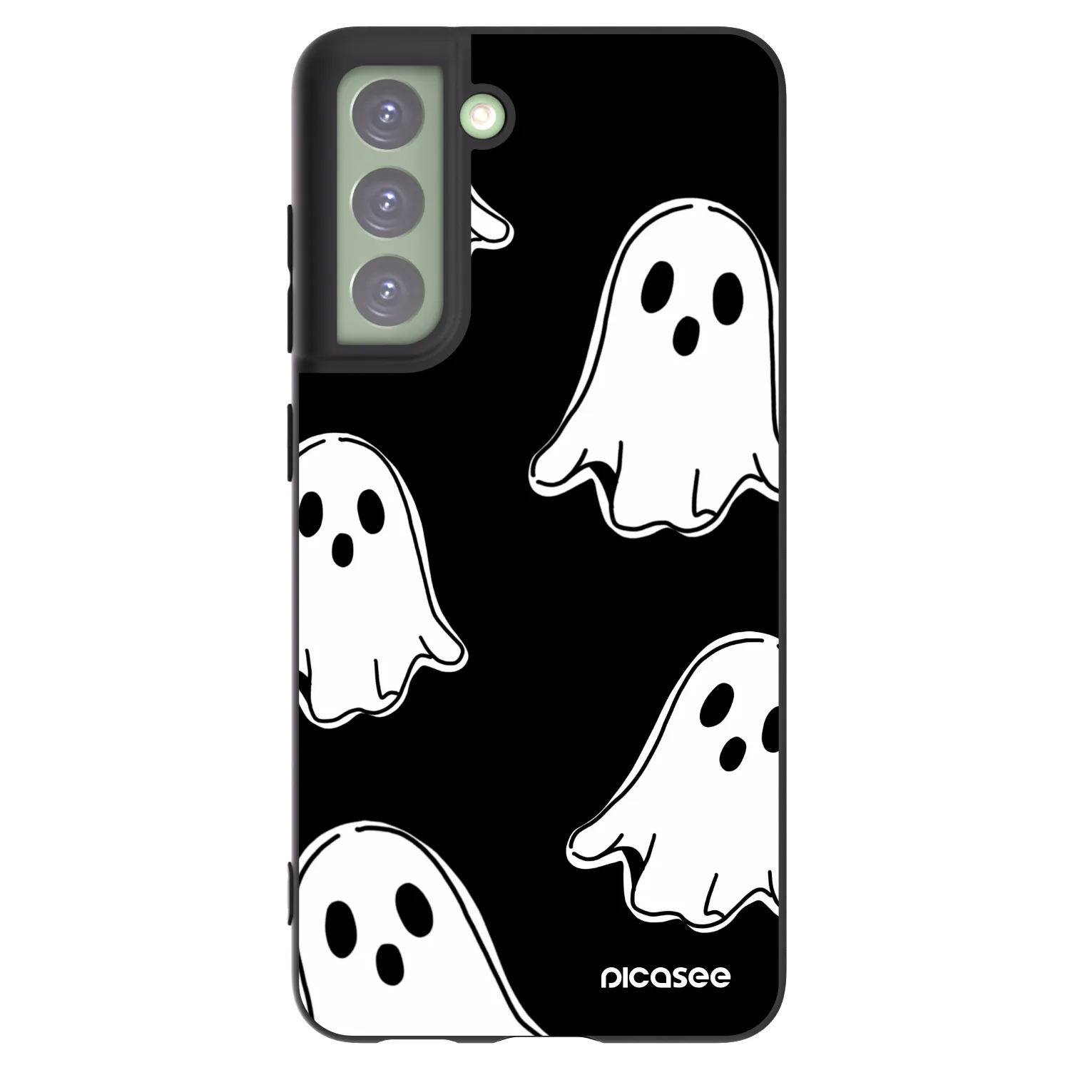 Picasee crna silikonska maskica za Samsung Galaxy S21 FE 5G - Black ghosts