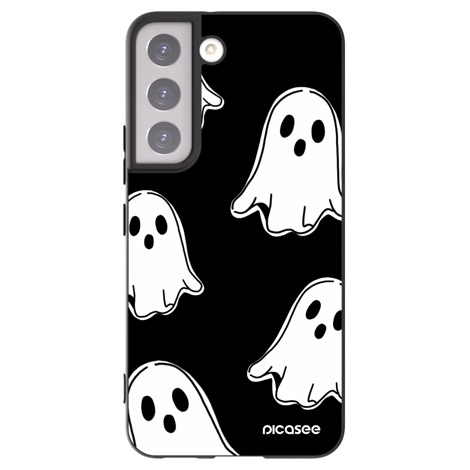 Picasee crna silikonska maskica za Samsung Galaxy S22 5G - Black ghosts