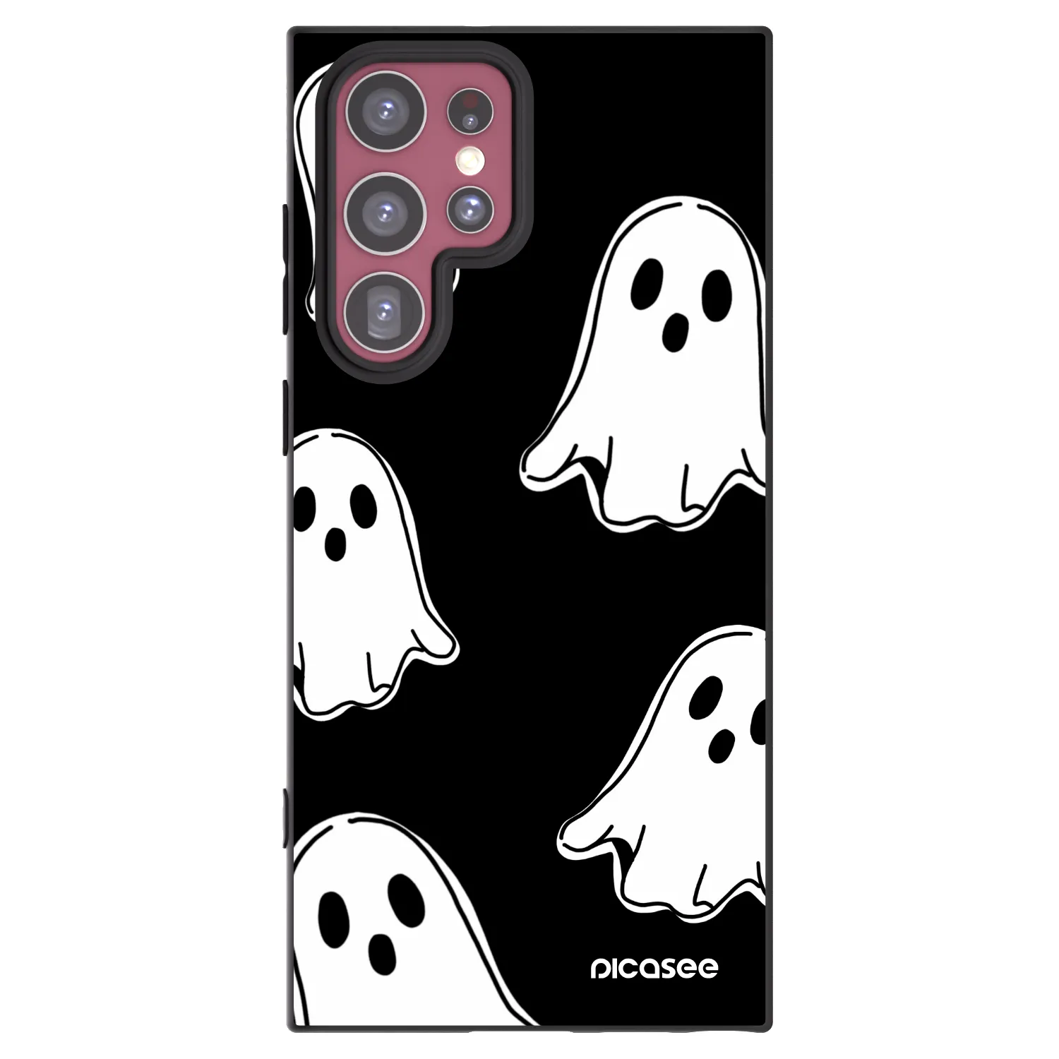 Picasee crna silikonska maskica za Samsung Galaxy S22 Ultra 5G - Black ghosts